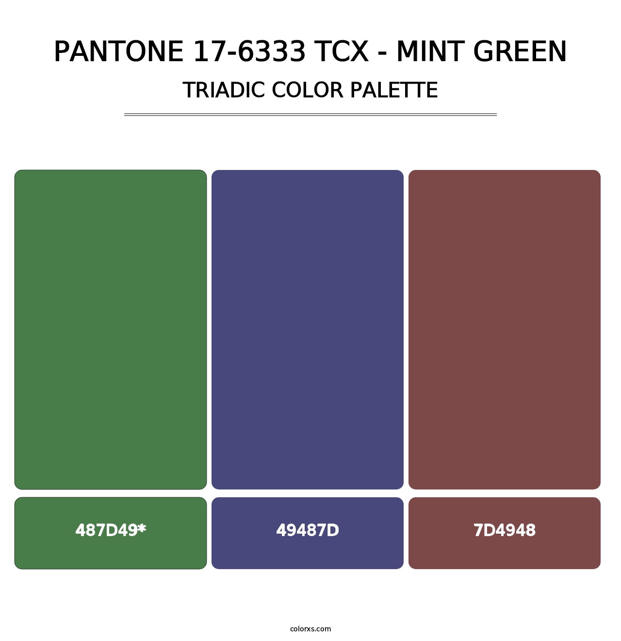 PANTONE 17-6333 TCX - Mint Green - Triadic Color Palette