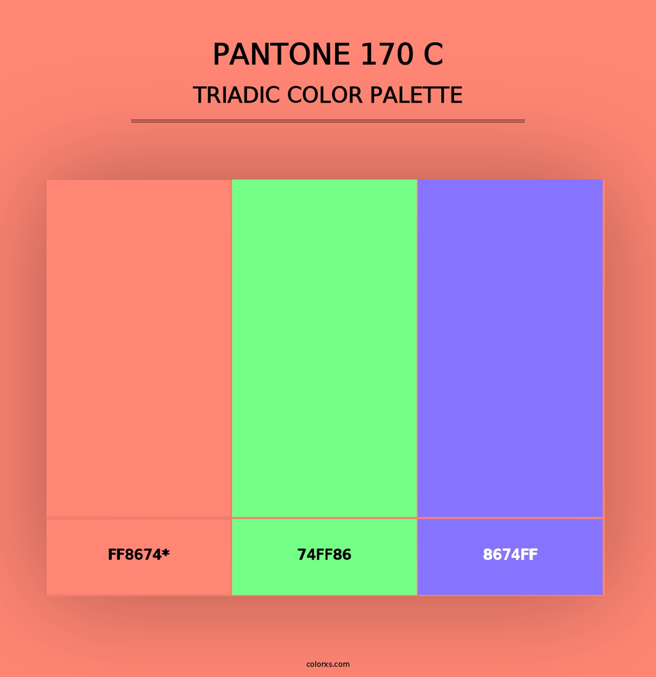 PANTONE 170 C - Triadic Color Palette