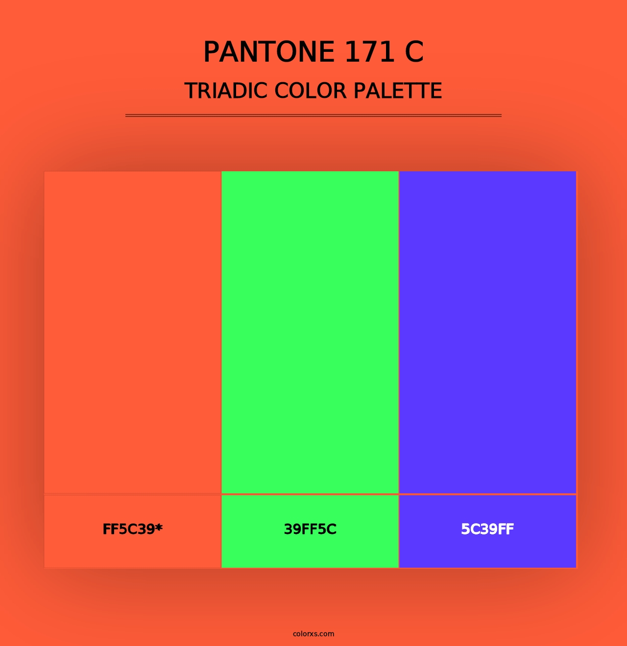 PANTONE 171 C - Triadic Color Palette