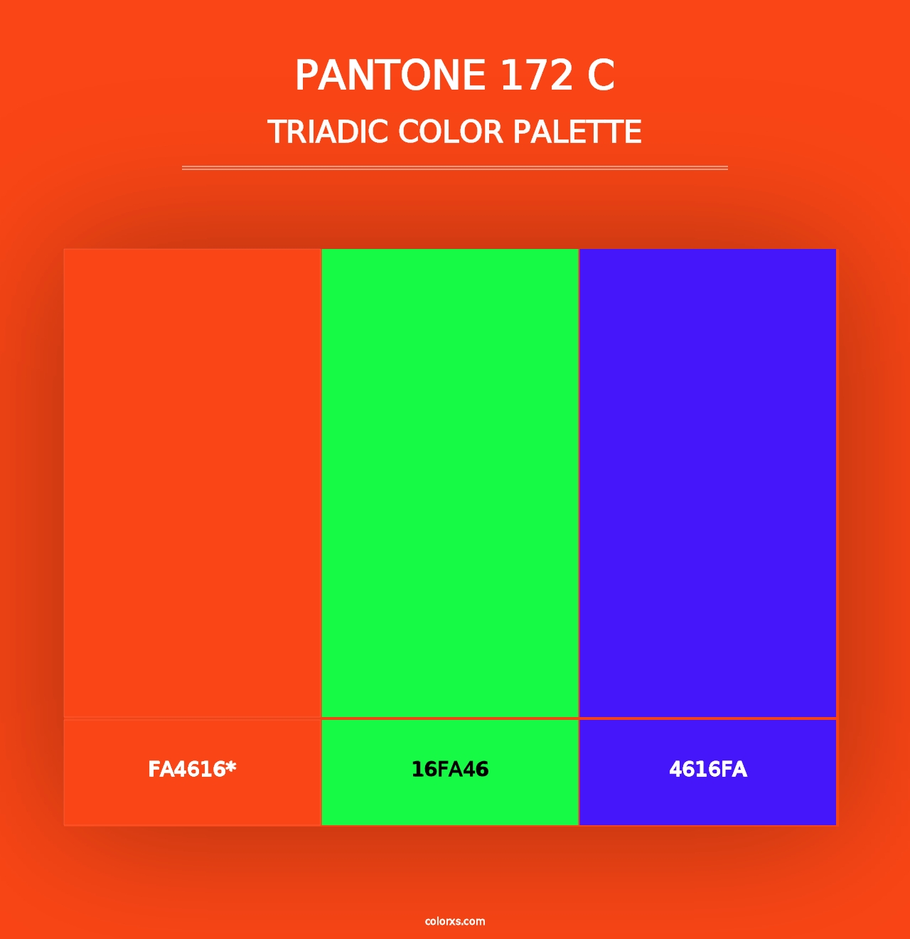 PANTONE 172 C - Triadic Color Palette