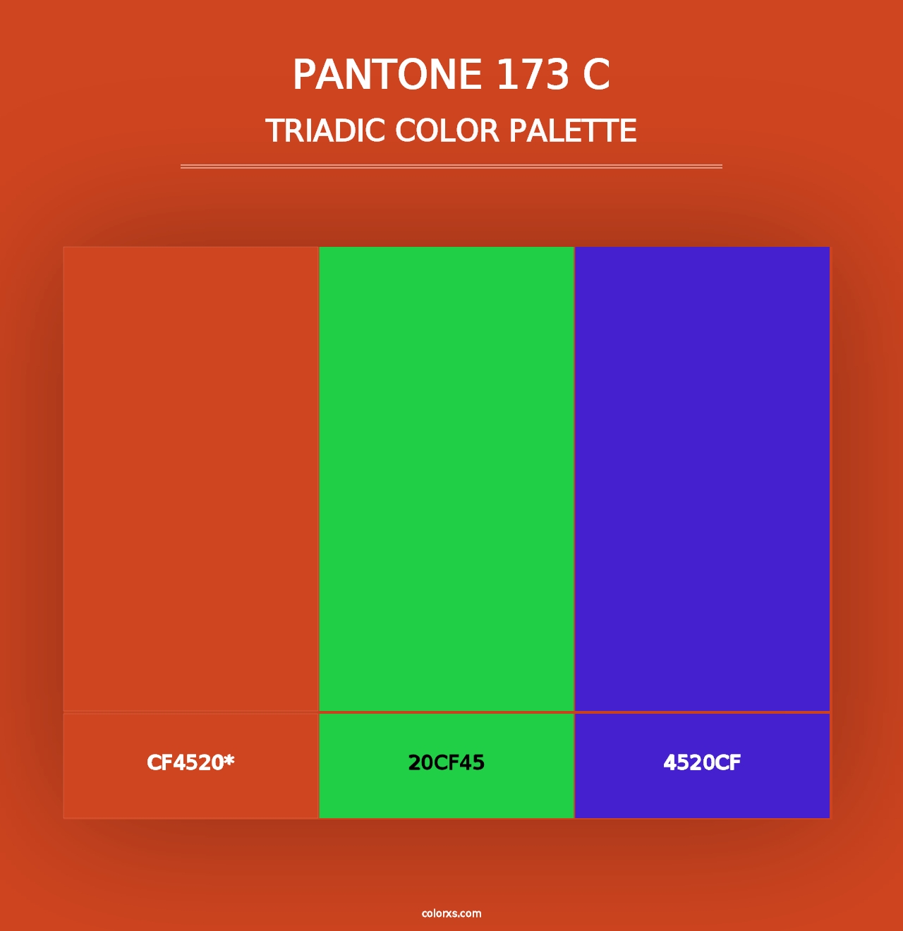 PANTONE 173 C - Triadic Color Palette