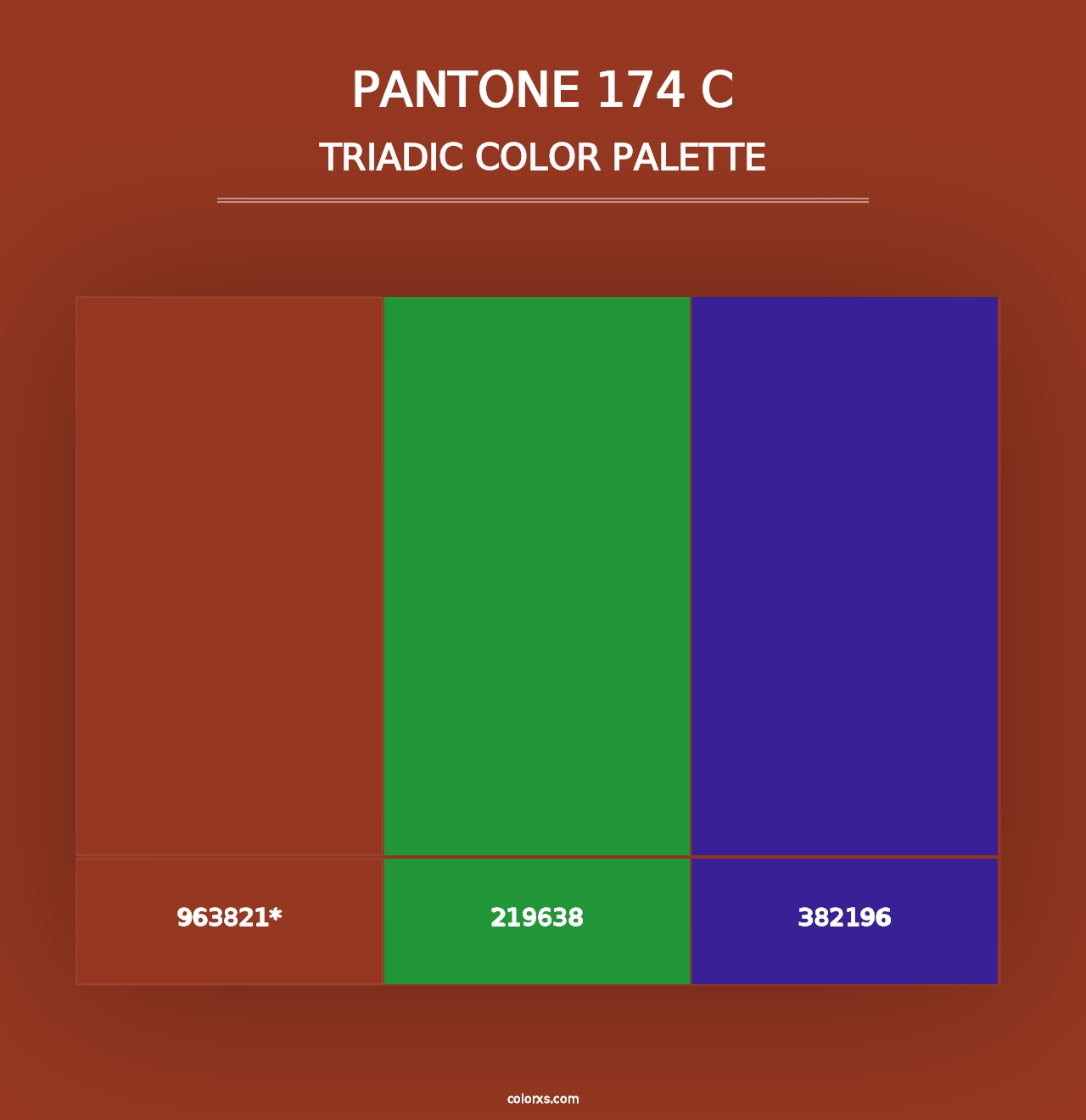 PANTONE 174 C - Triadic Color Palette