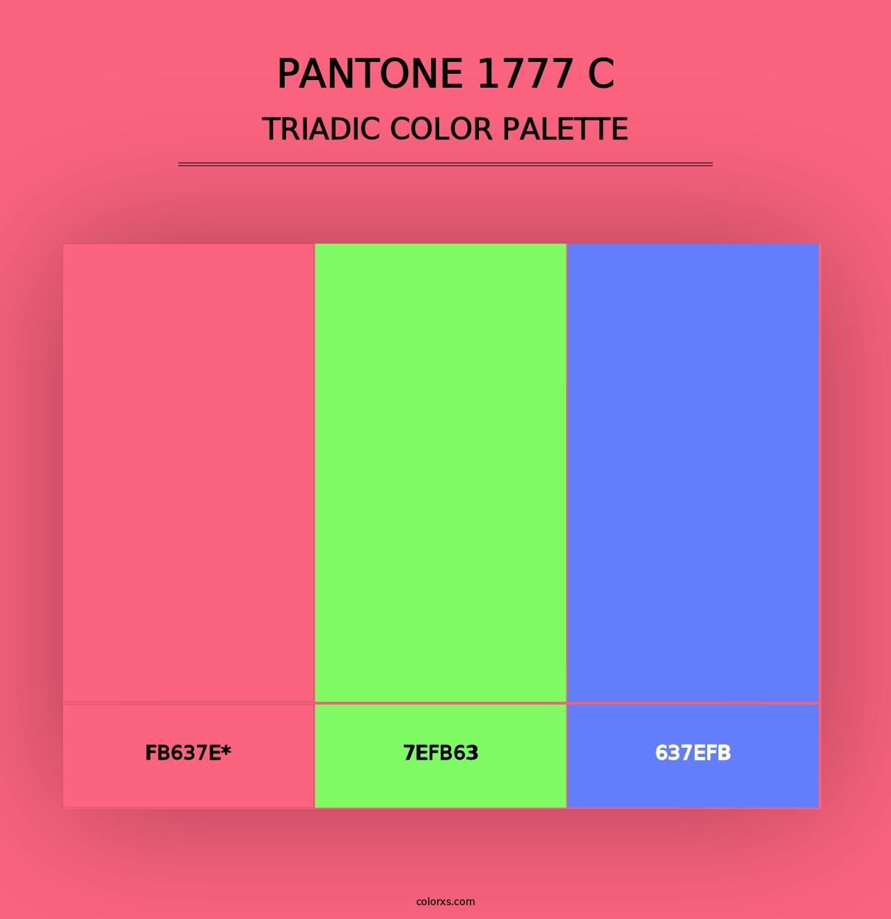 PANTONE 1777 C - Triadic Color Palette