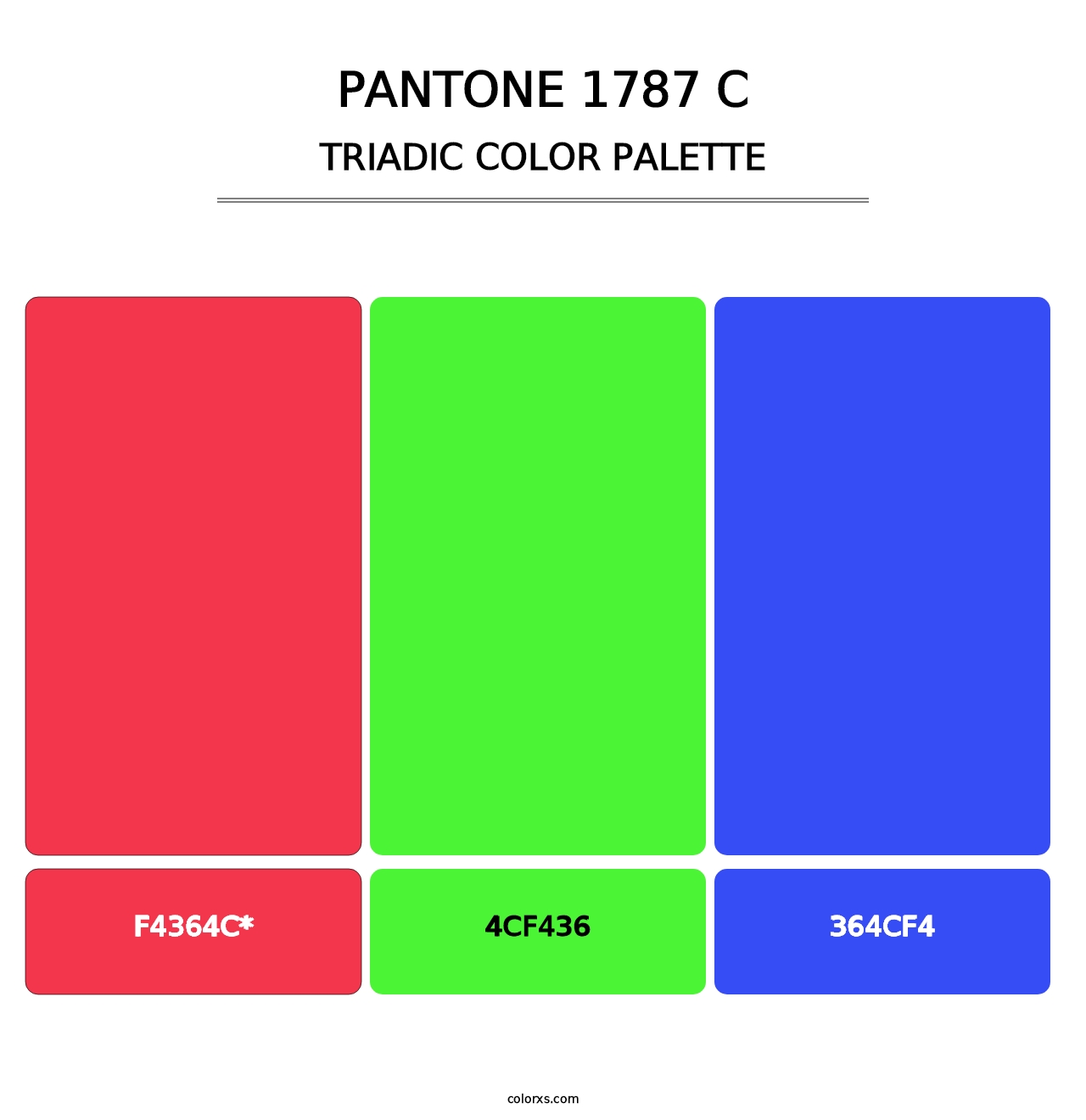 PANTONE 1787 C - Triadic Color Palette