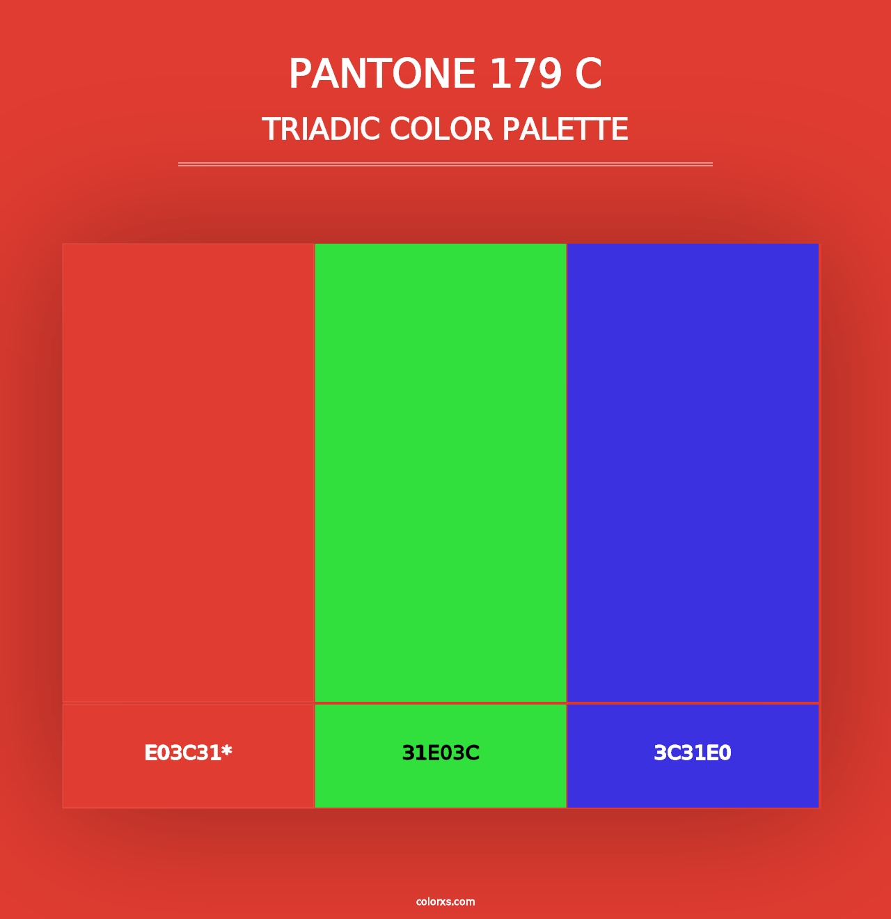 PANTONE 179 C - Triadic Color Palette