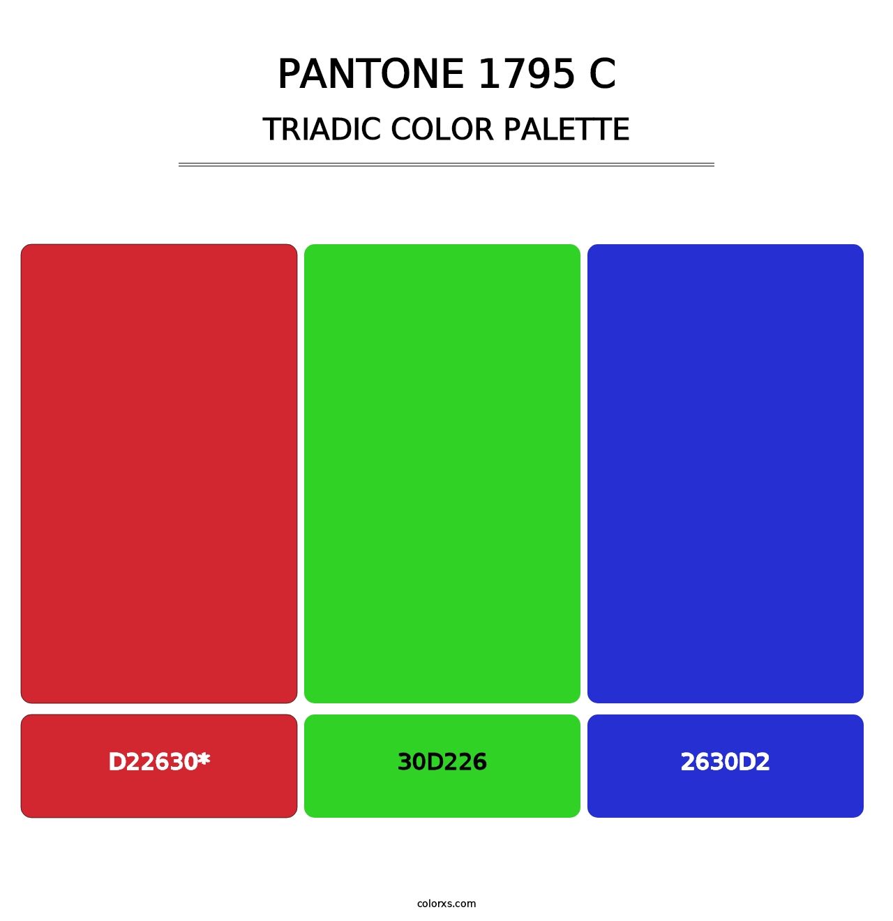 PANTONE 1795 C - Triadic Color Palette