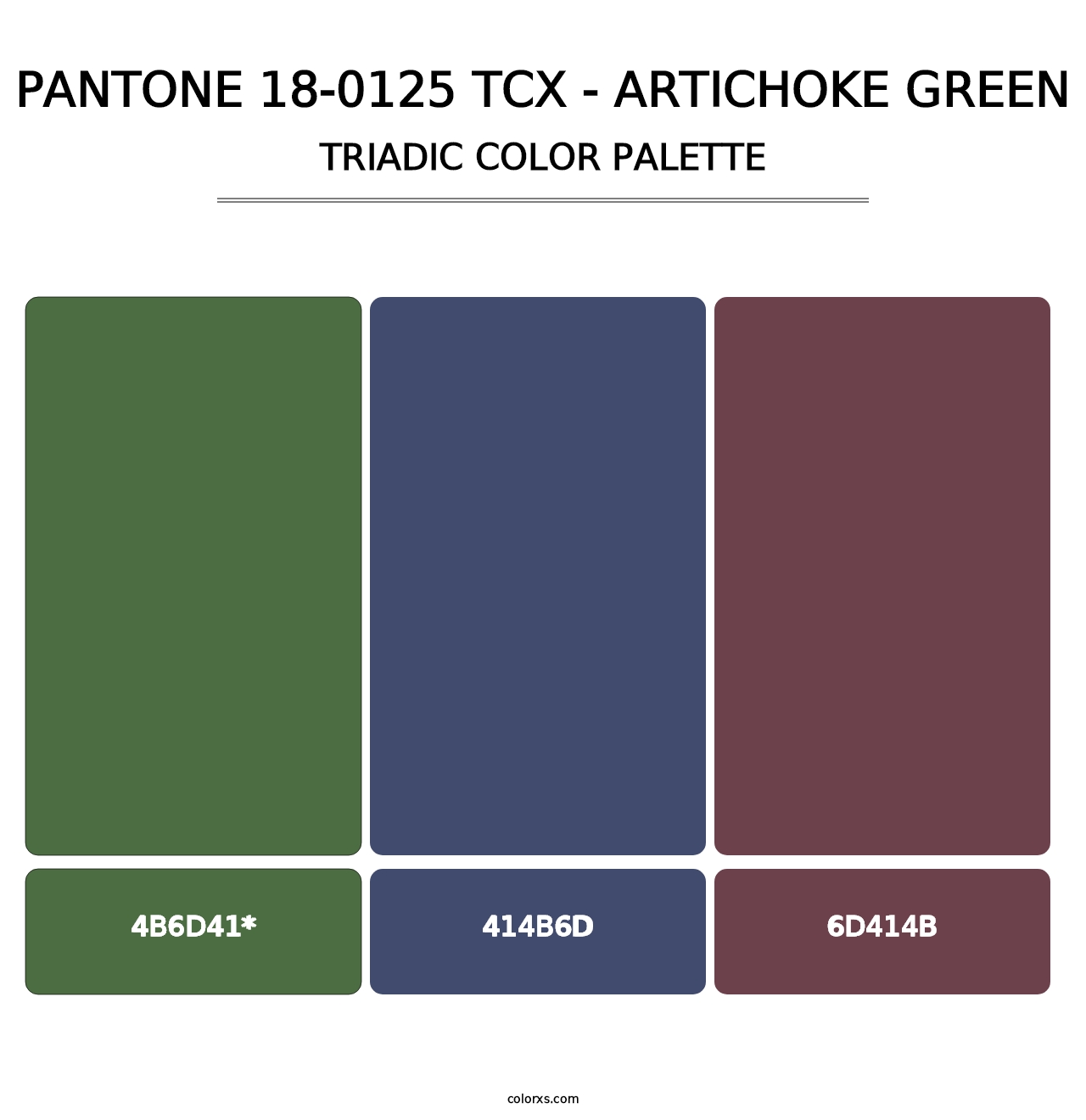 PANTONE 18-0125 TCX - Artichoke Green - Triadic Color Palette