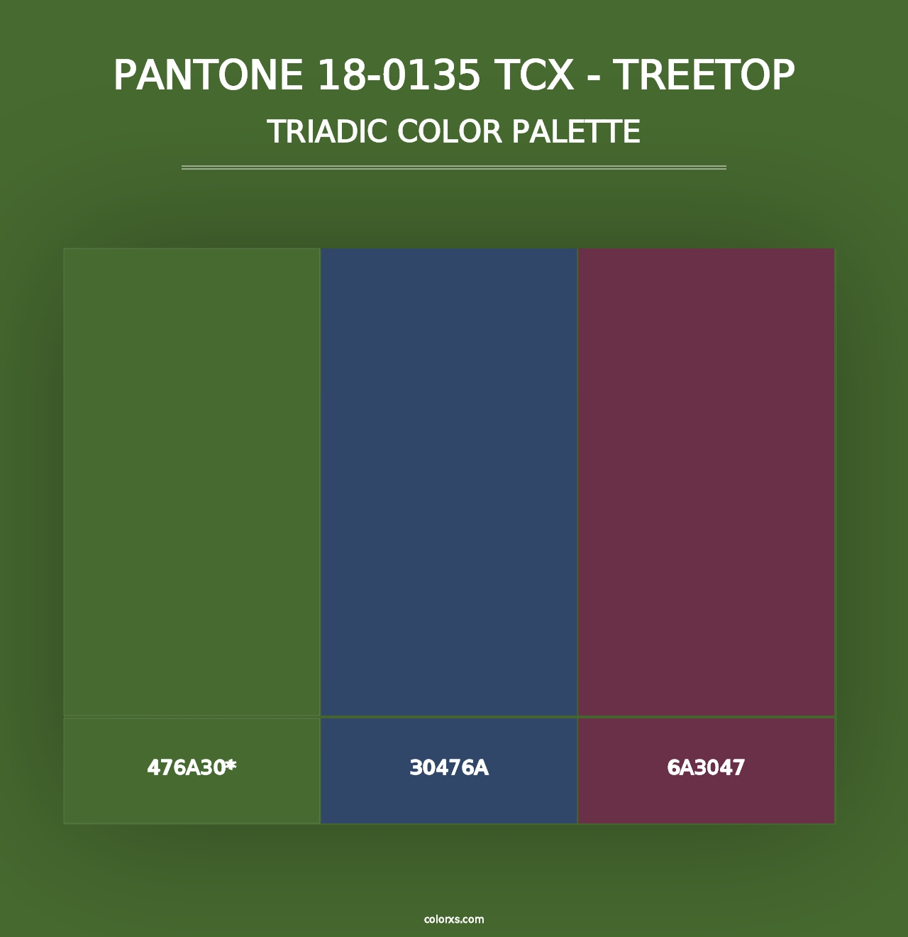 PANTONE 18-0135 TCX - Treetop - Triadic Color Palette