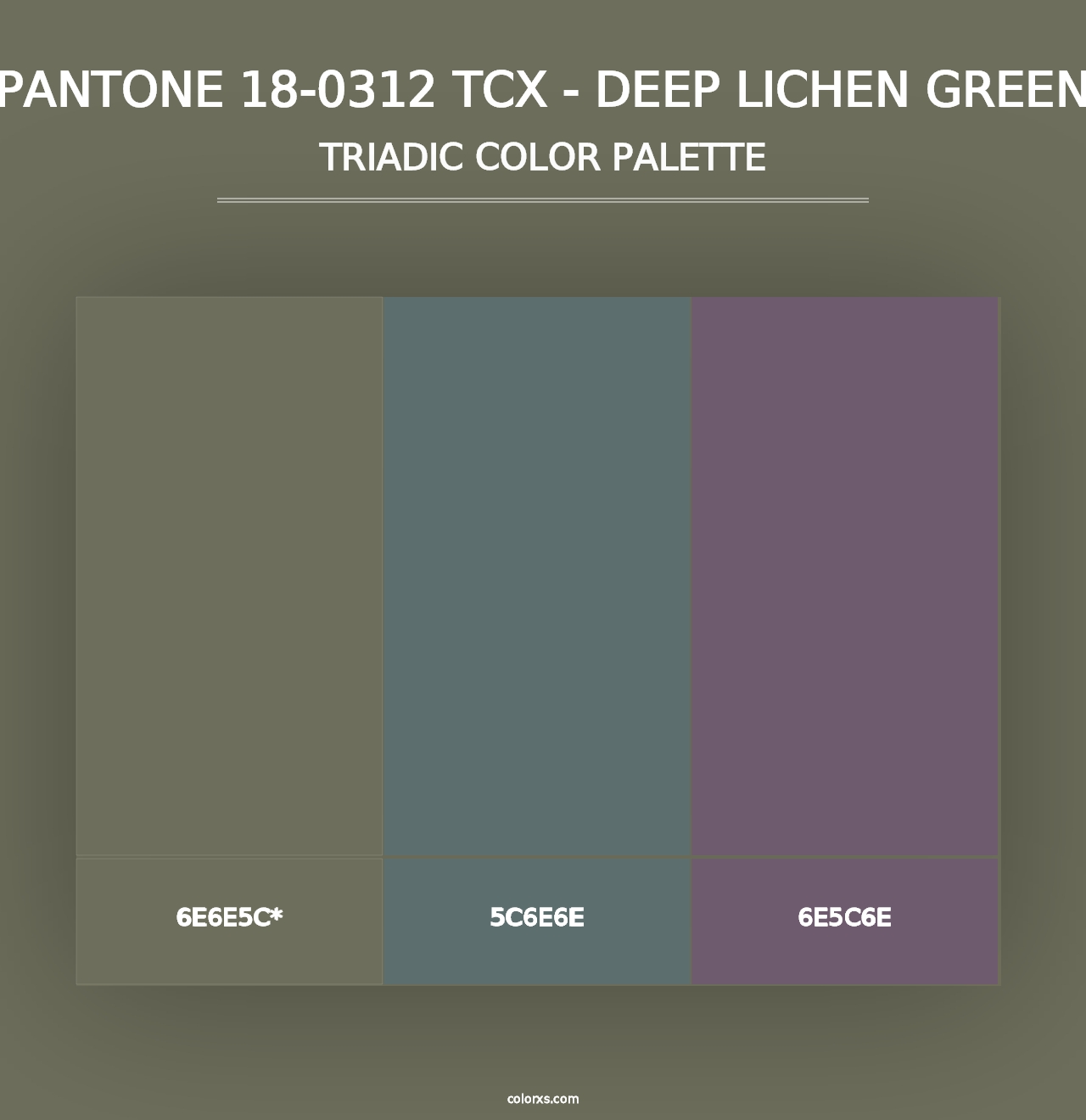 PANTONE 18-0312 TCX - Deep Lichen Green - Triadic Color Palette