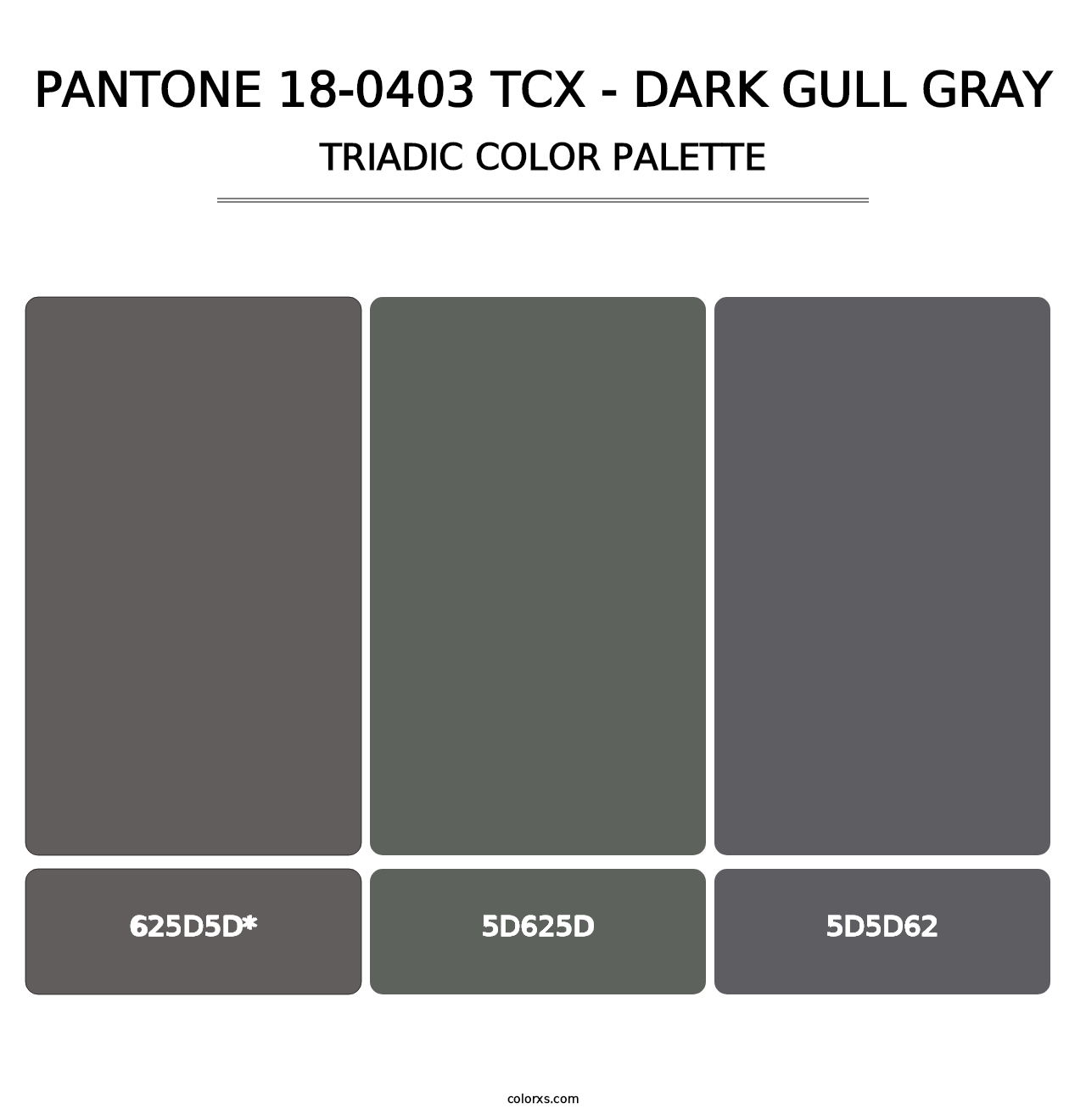 PANTONE 18-0403 TCX - Dark Gull Gray - Triadic Color Palette