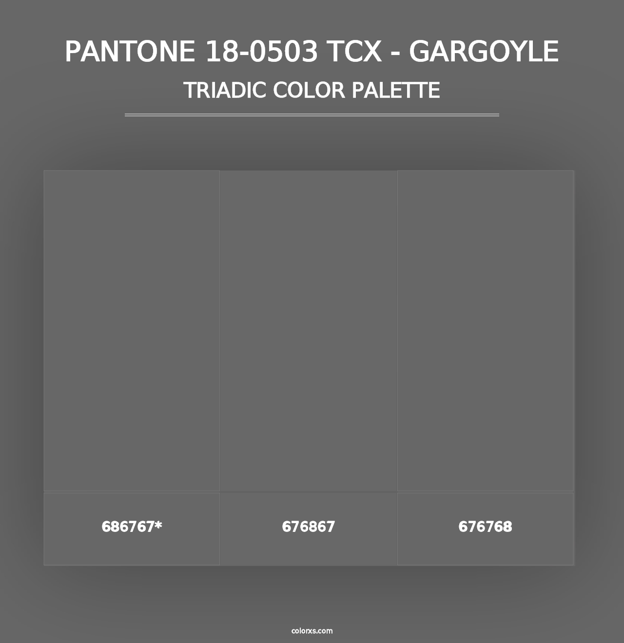 PANTONE 18-0503 TCX - Gargoyle - Triadic Color Palette