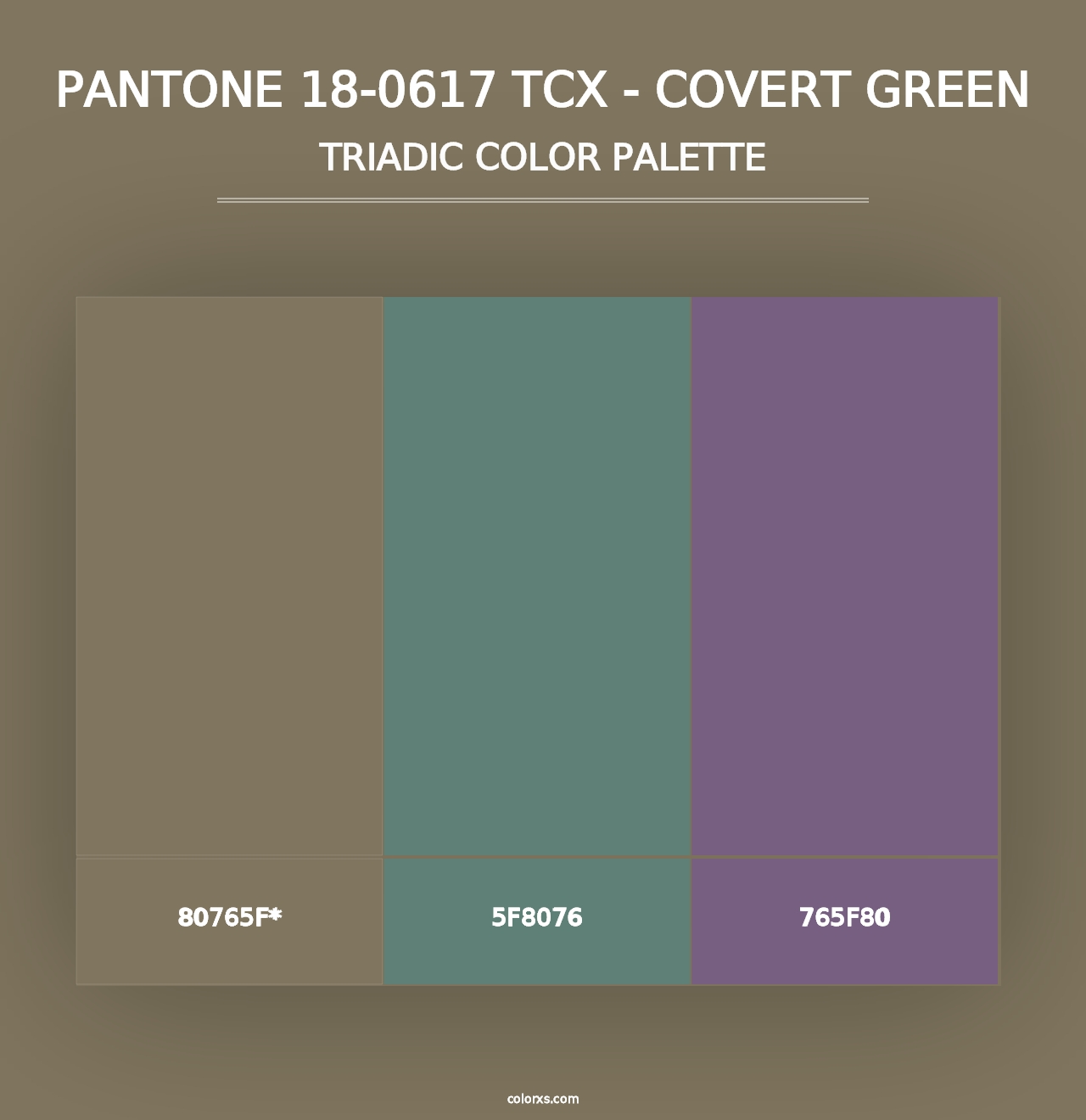 PANTONE 18-0617 TCX - Covert Green - Triadic Color Palette