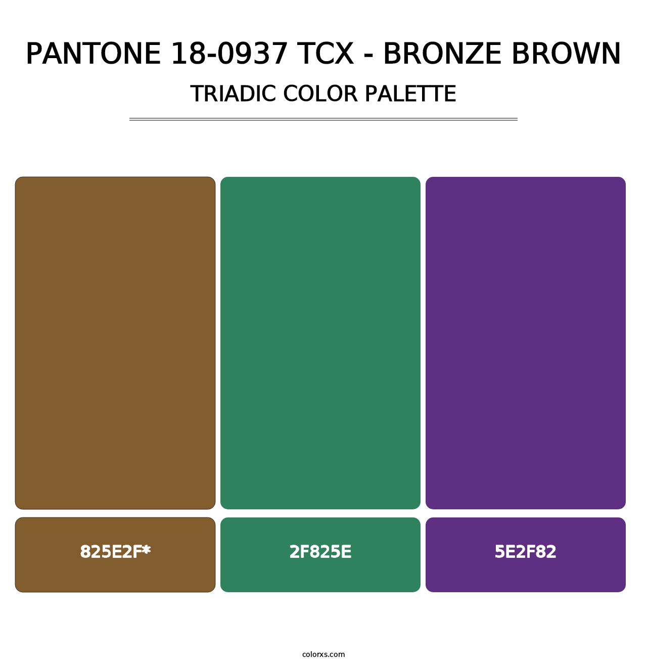 PANTONE 18-0937 TCX - Bronze Brown - Triadic Color Palette