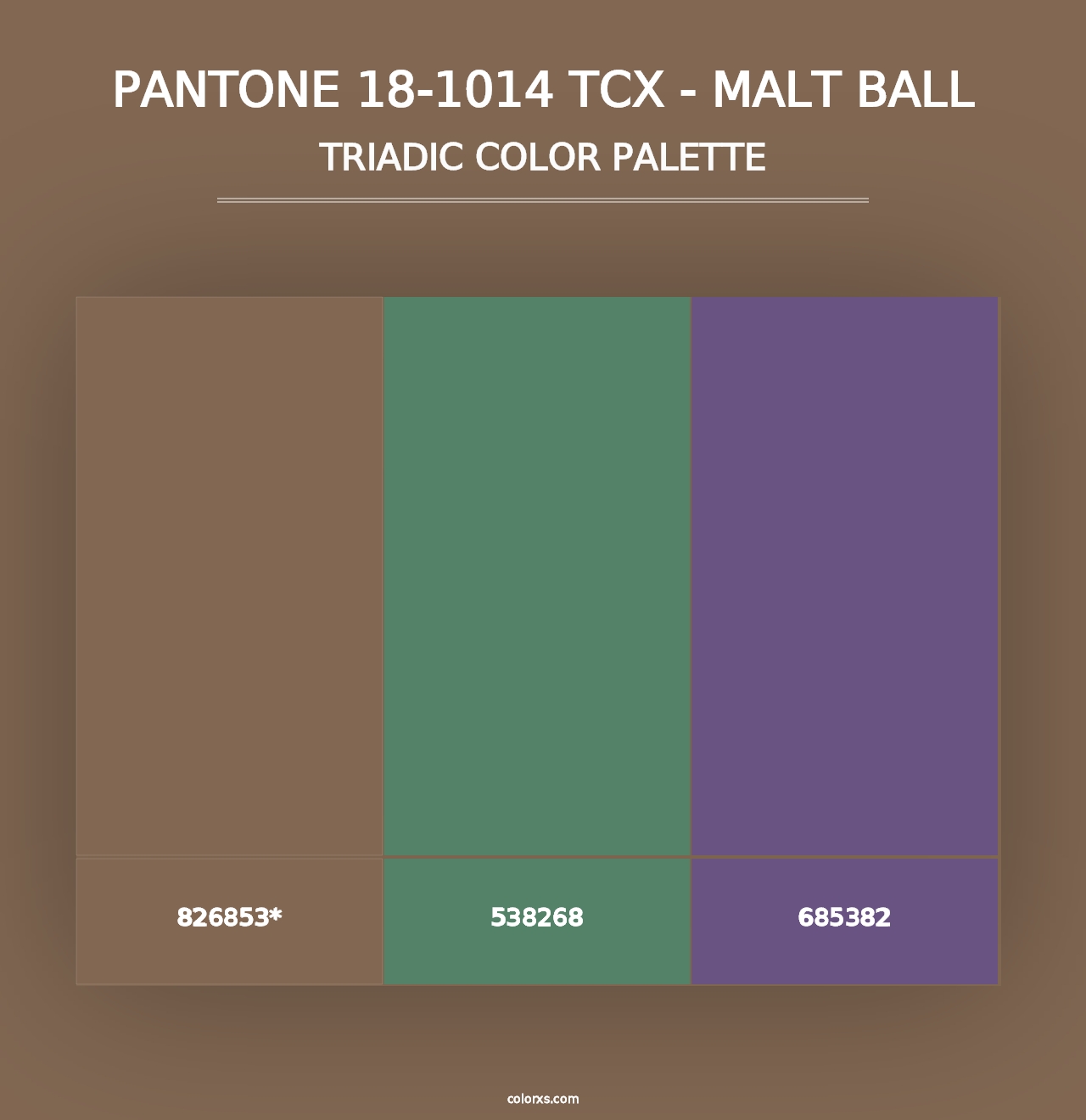 PANTONE 18-1014 TCX - Malt Ball - Triadic Color Palette