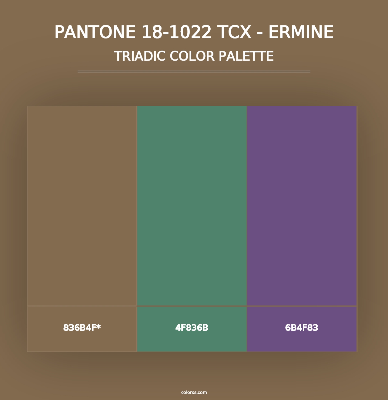 PANTONE 18-1022 TCX - Ermine - Triadic Color Palette