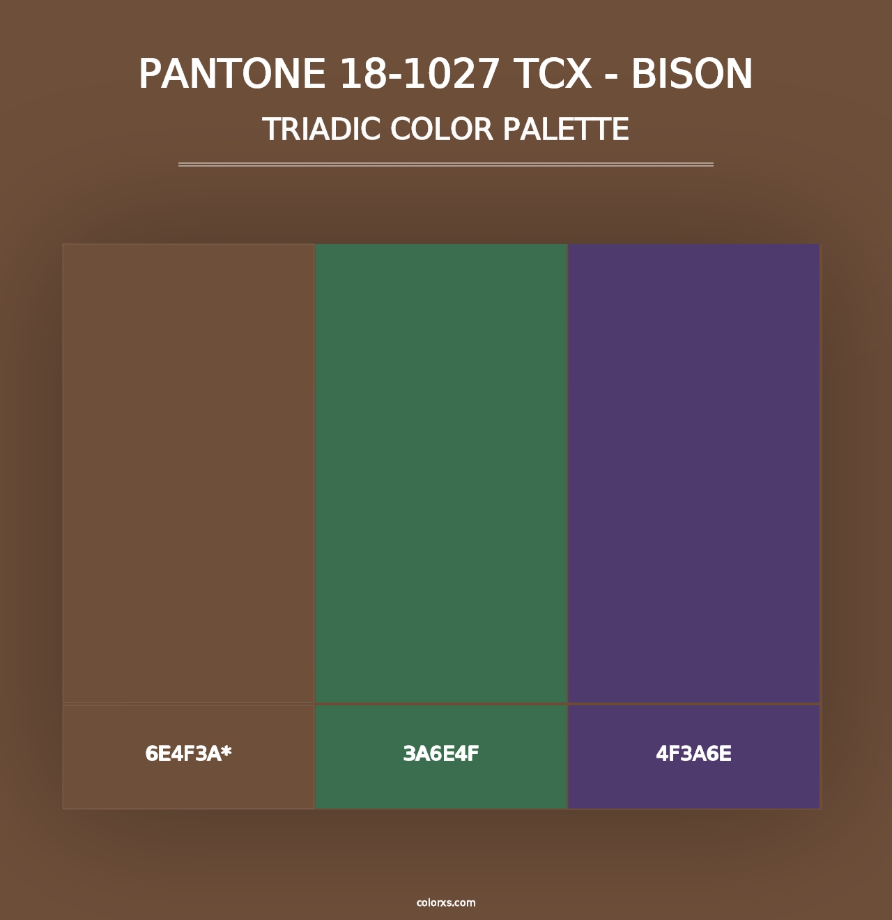 PANTONE 18-1027 TCX - Bison - Triadic Color Palette