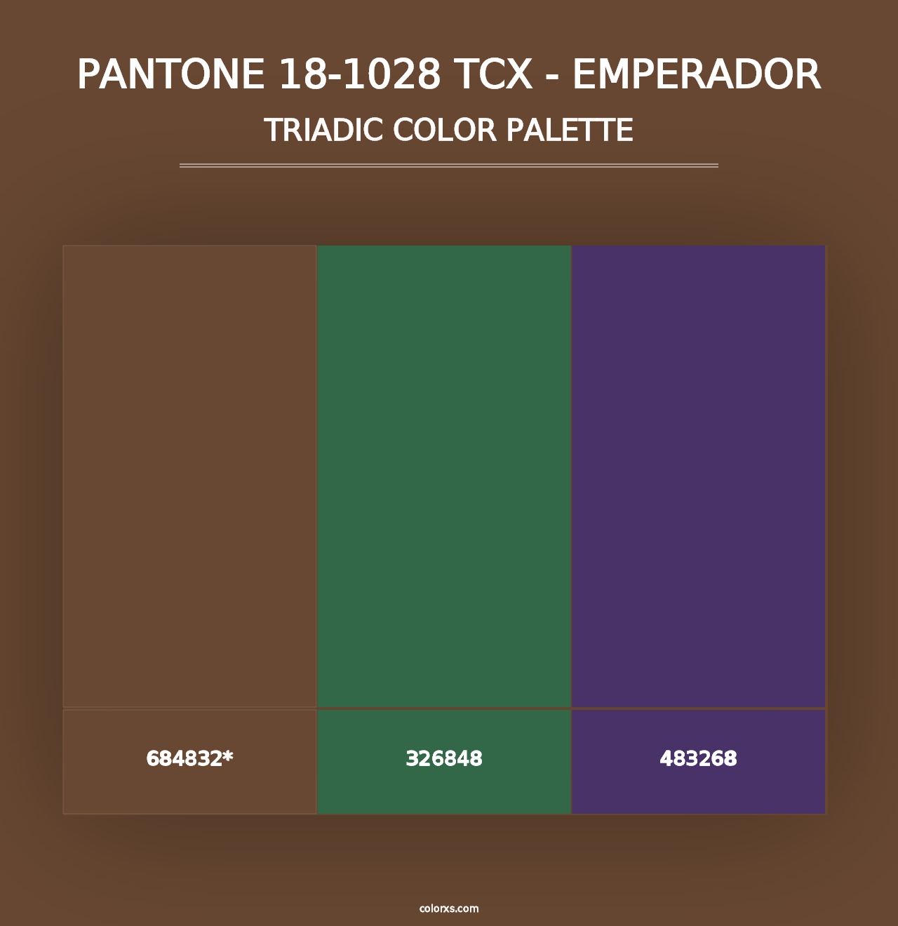 PANTONE 18-1028 TCX - Emperador - Triadic Color Palette