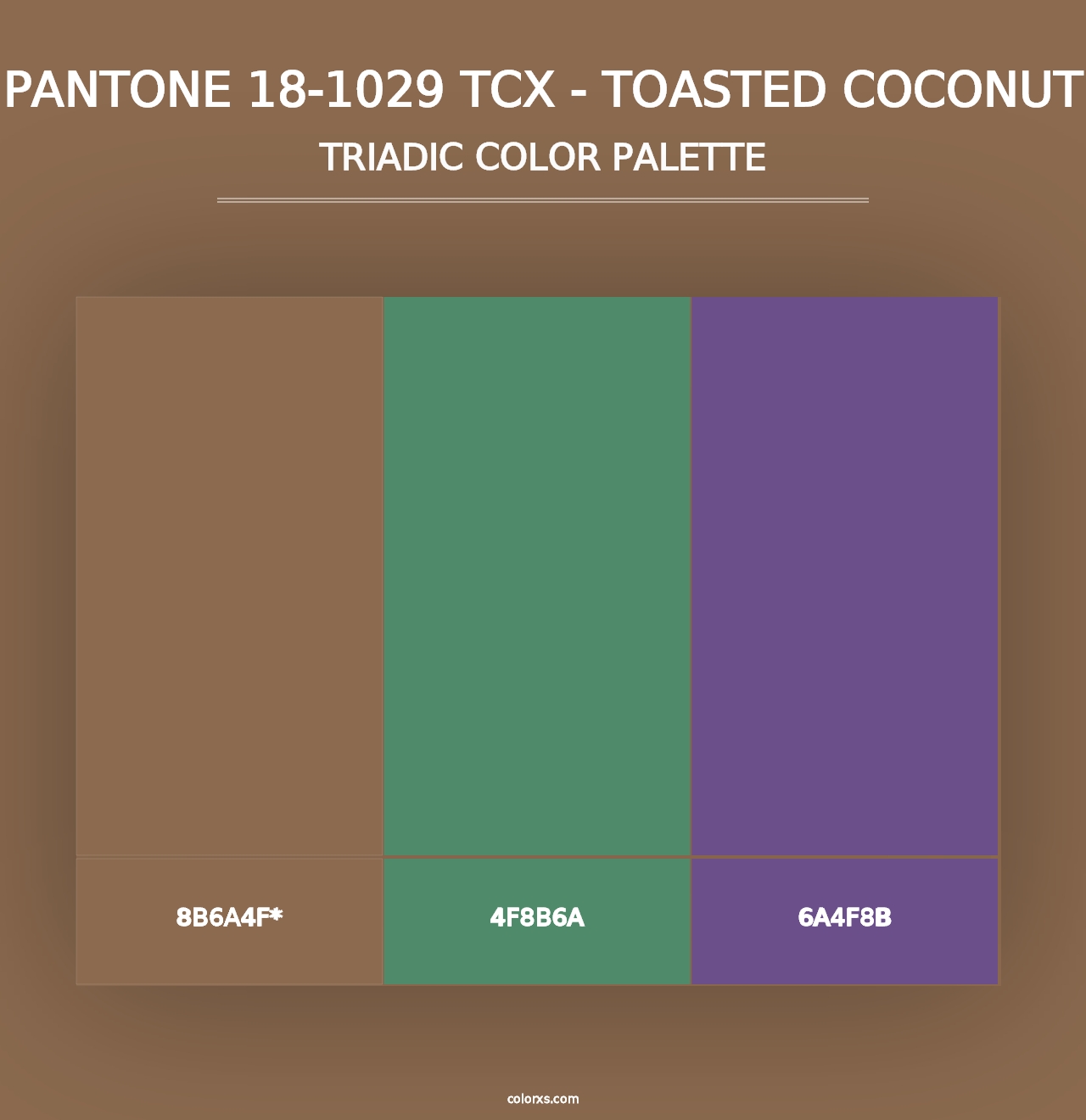 PANTONE 18-1029 TCX - Toasted Coconut - Triadic Color Palette