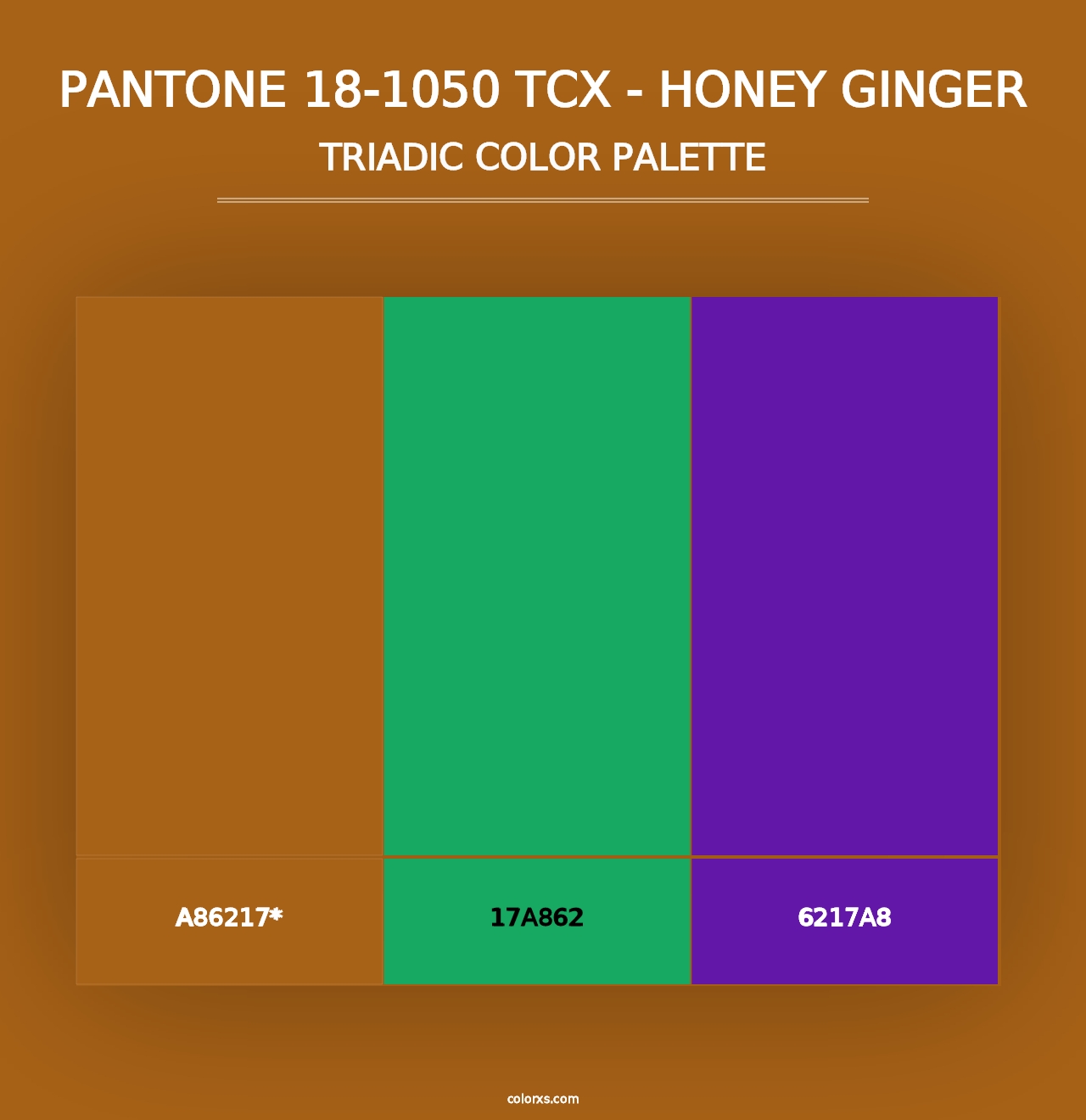 PANTONE 18-1050 TCX - Honey Ginger - Triadic Color Palette