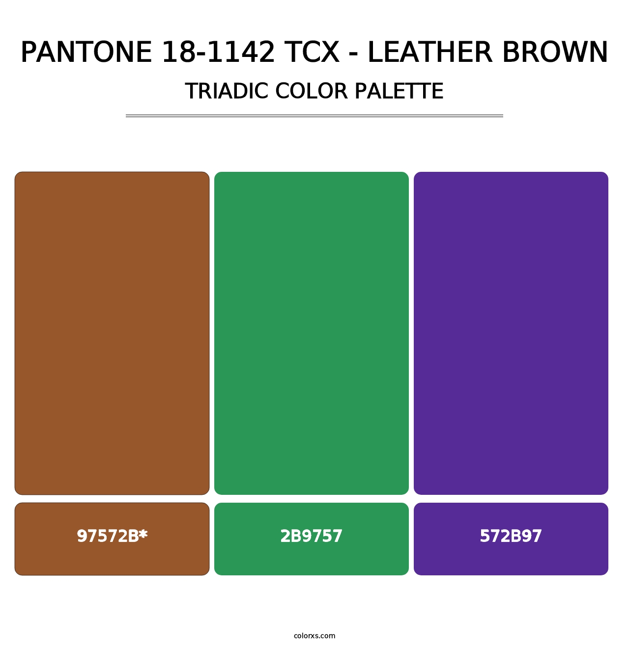 PANTONE 18-1142 TCX - Leather Brown - Triadic Color Palette