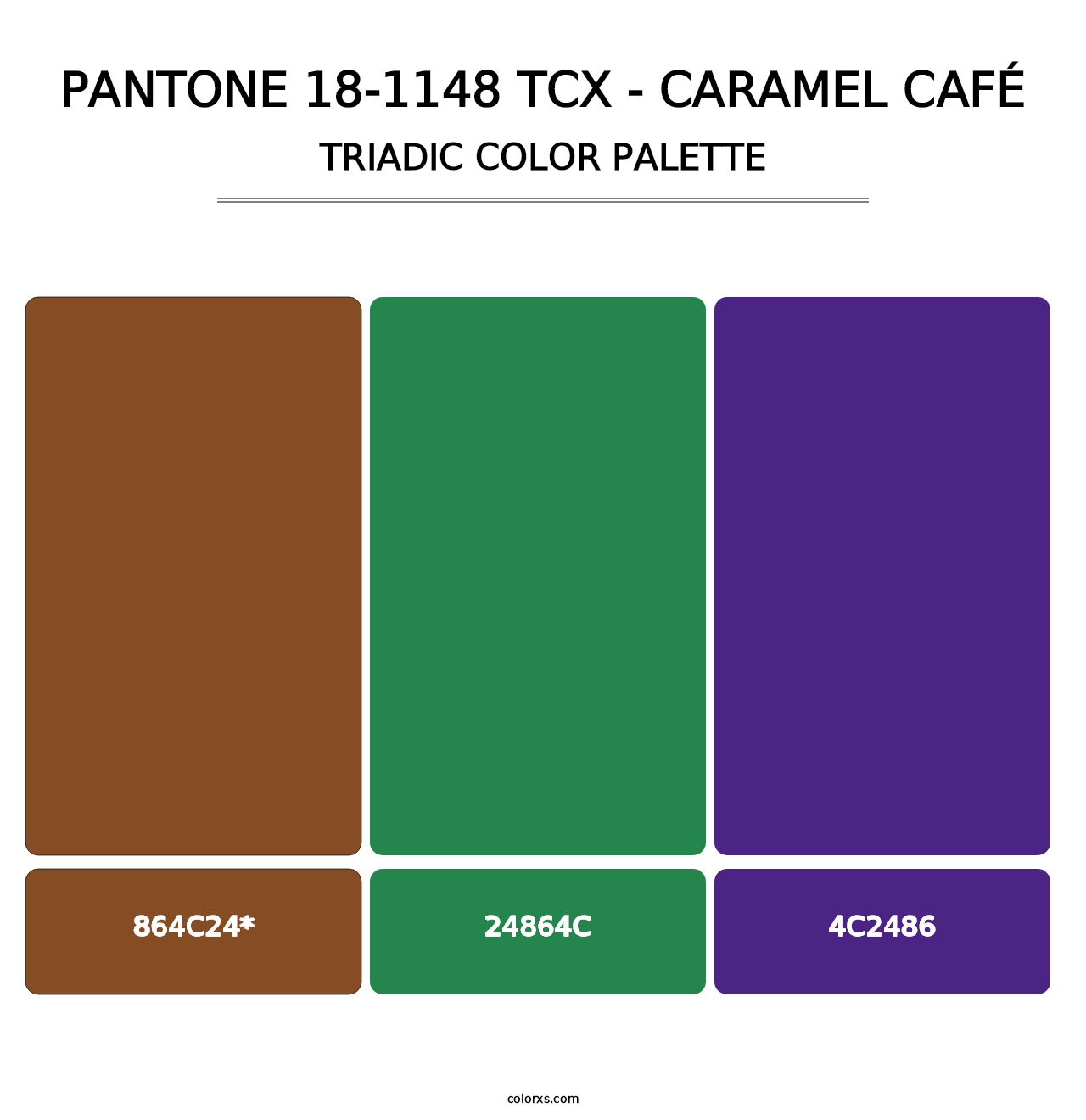 PANTONE 18-1148 TCX - Caramel Café - Triadic Color Palette