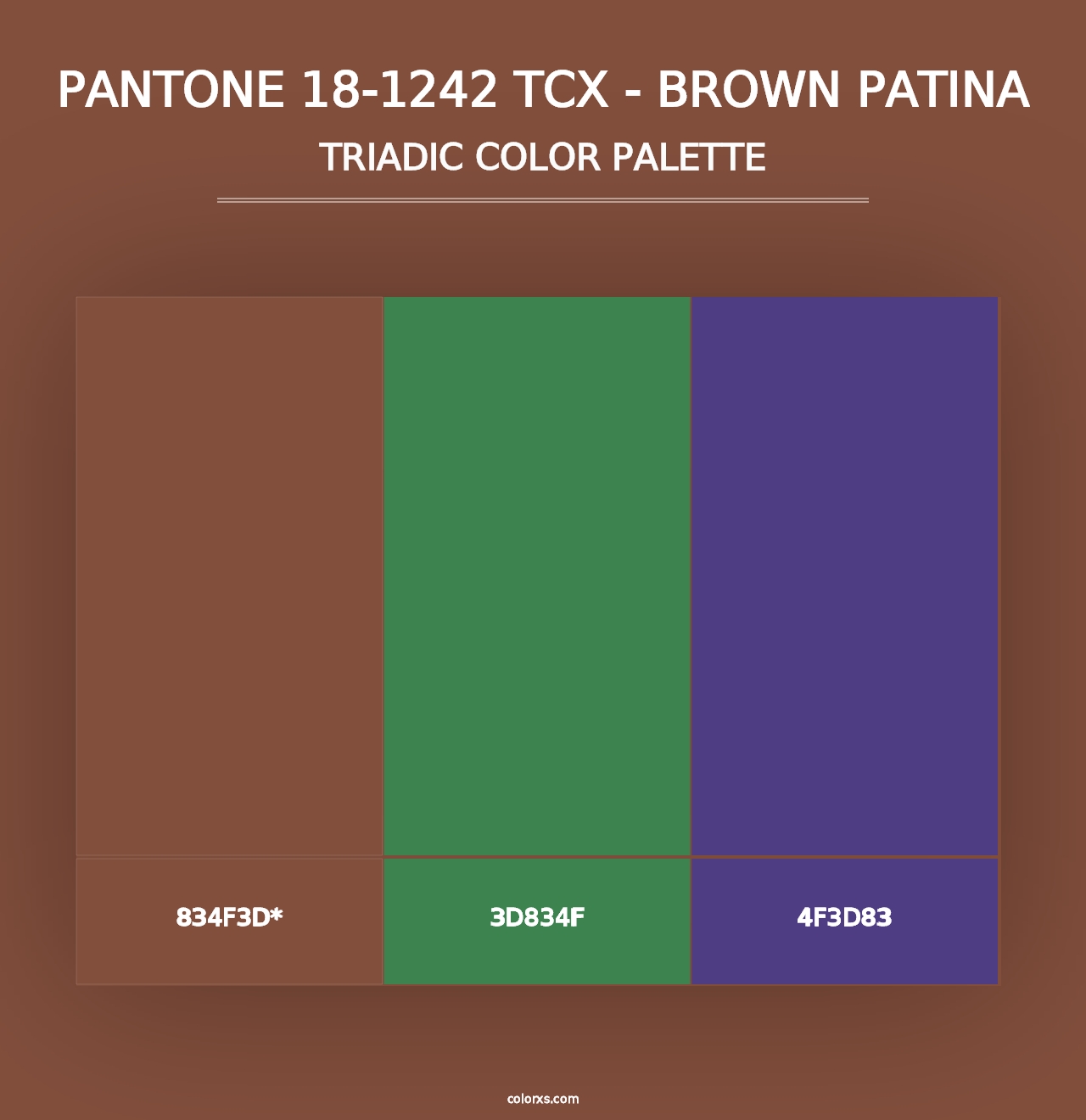 PANTONE 18-1242 TCX - Brown Patina - Triadic Color Palette