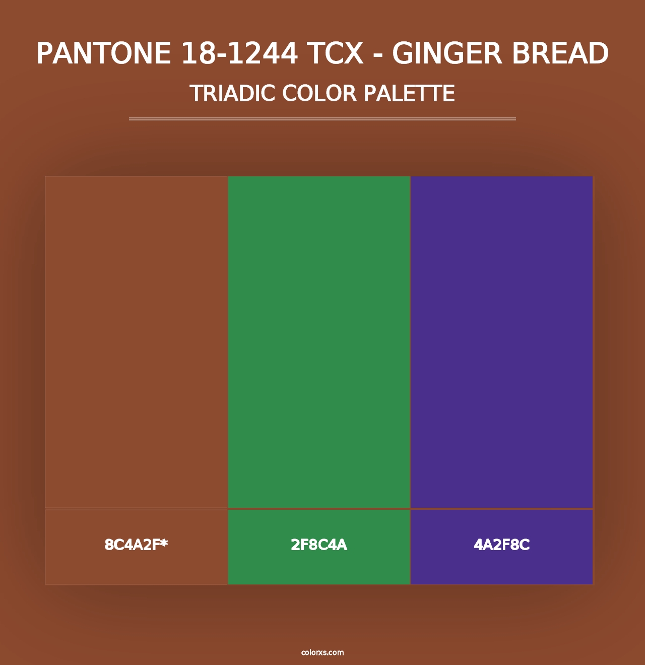 PANTONE 18-1244 TCX - Ginger Bread - Triadic Color Palette