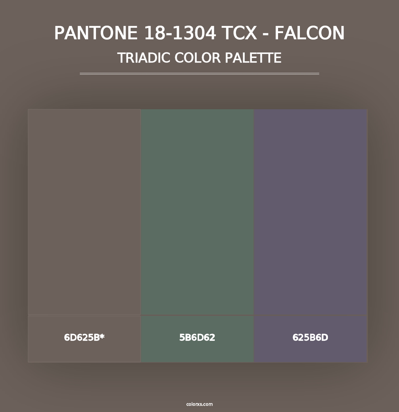 PANTONE 18-1304 TCX - Falcon - Triadic Color Palette