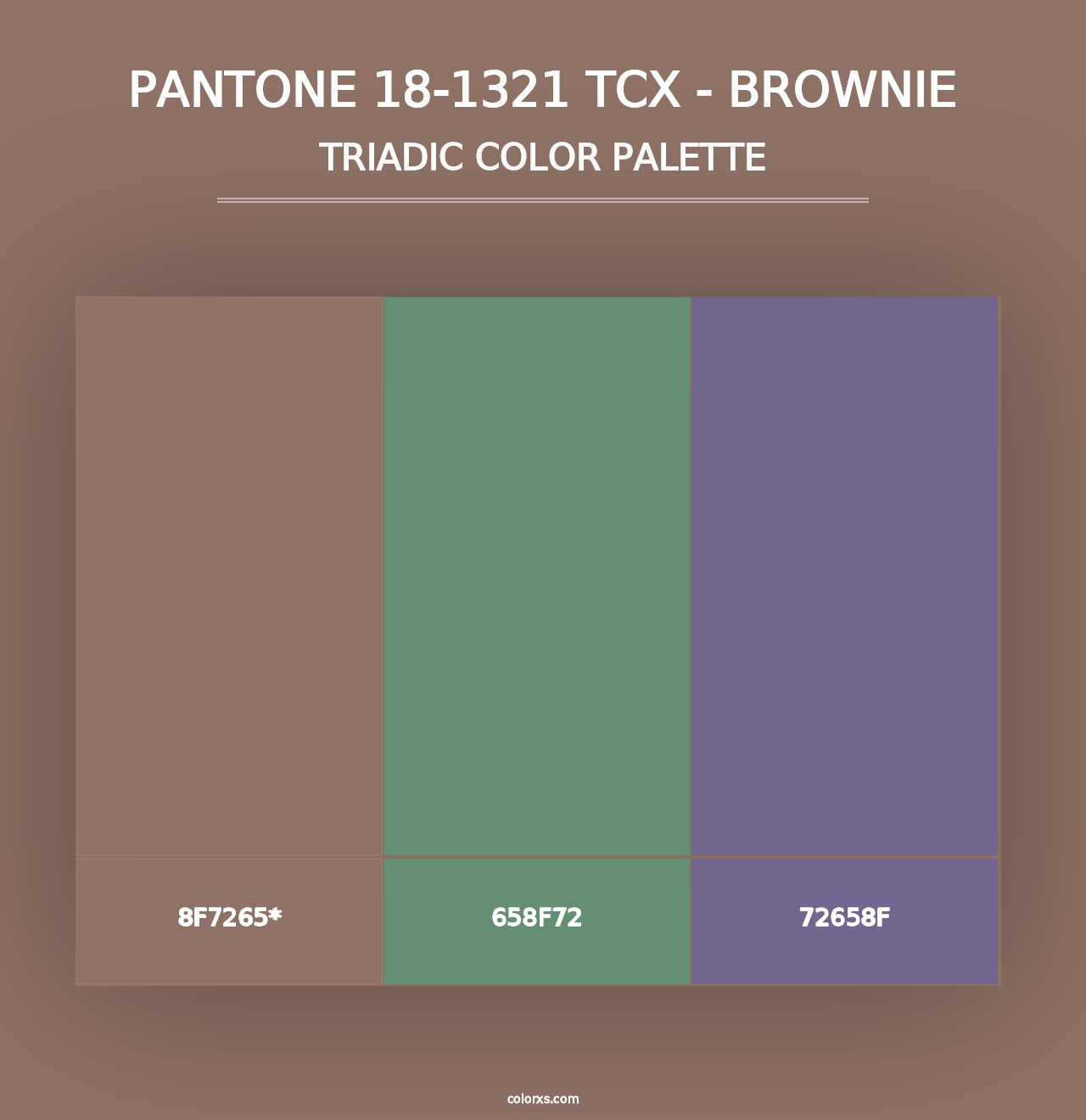 PANTONE 18-1321 TCX - Brownie - Triadic Color Palette