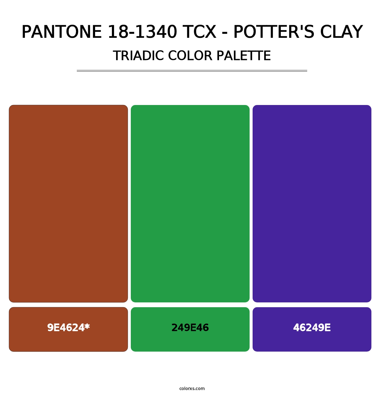 PANTONE 18-1340 TCX - Potter's Clay - Triadic Color Palette