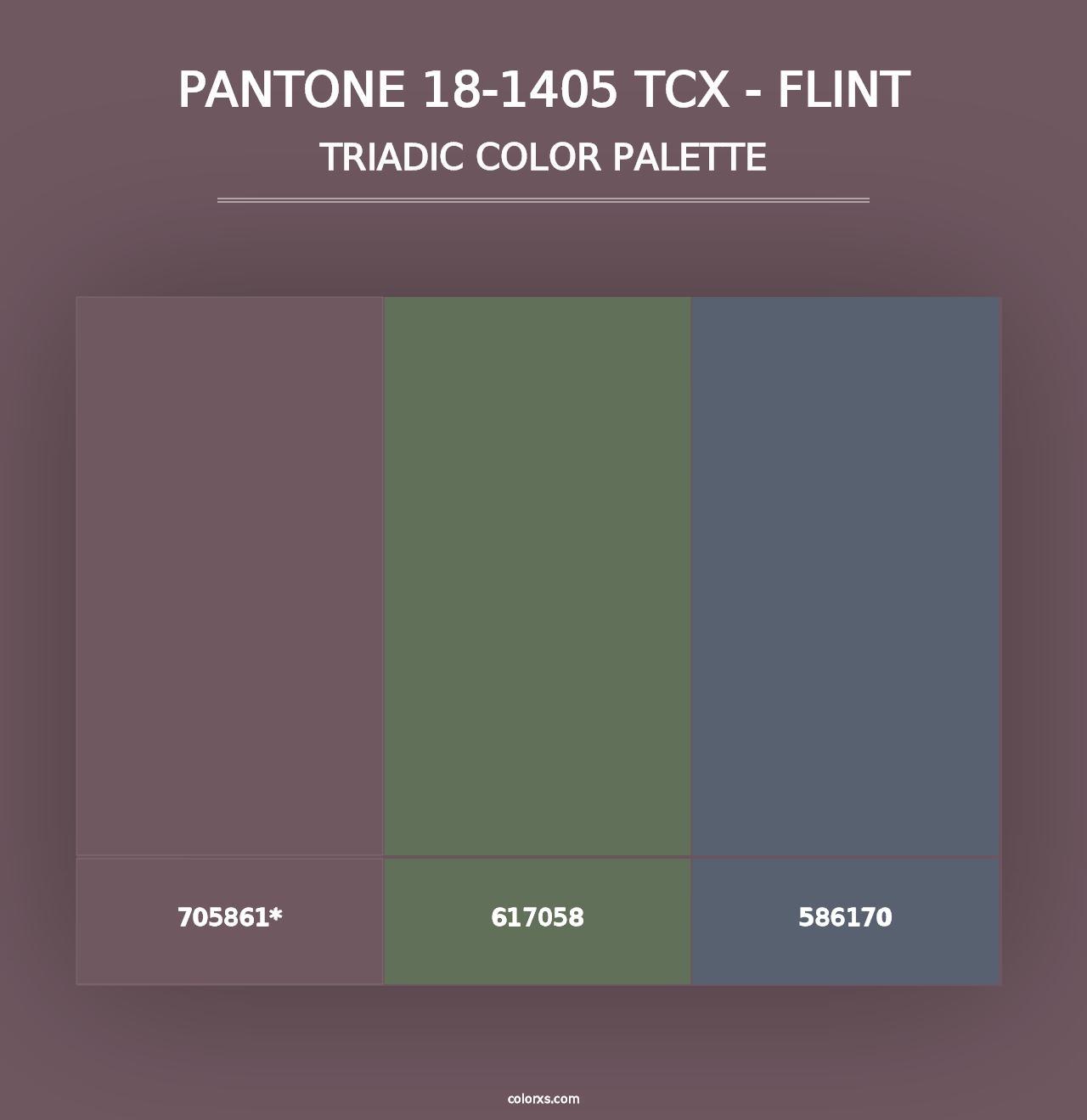 PANTONE 18-1405 TCX - Flint - Triadic Color Palette