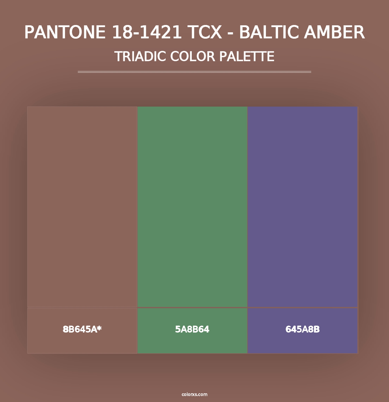 PANTONE 18-1421 TCX - Baltic Amber - Triadic Color Palette