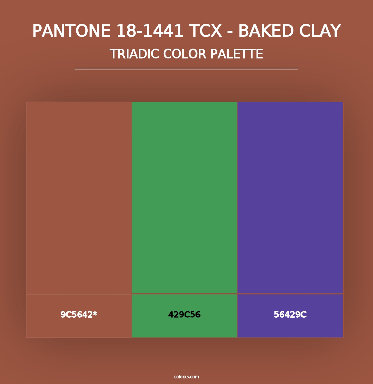 PANTONE 18-1441 TCX - Baked Clay - Triadic Color Palette