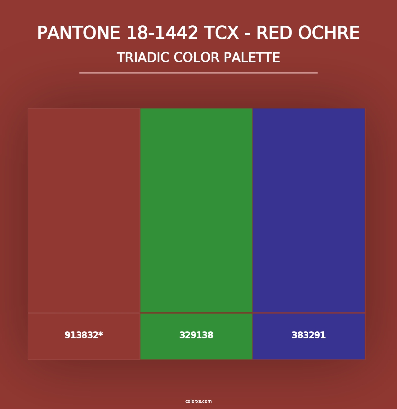 PANTONE 18-1442 TCX - Red Ochre - Triadic Color Palette