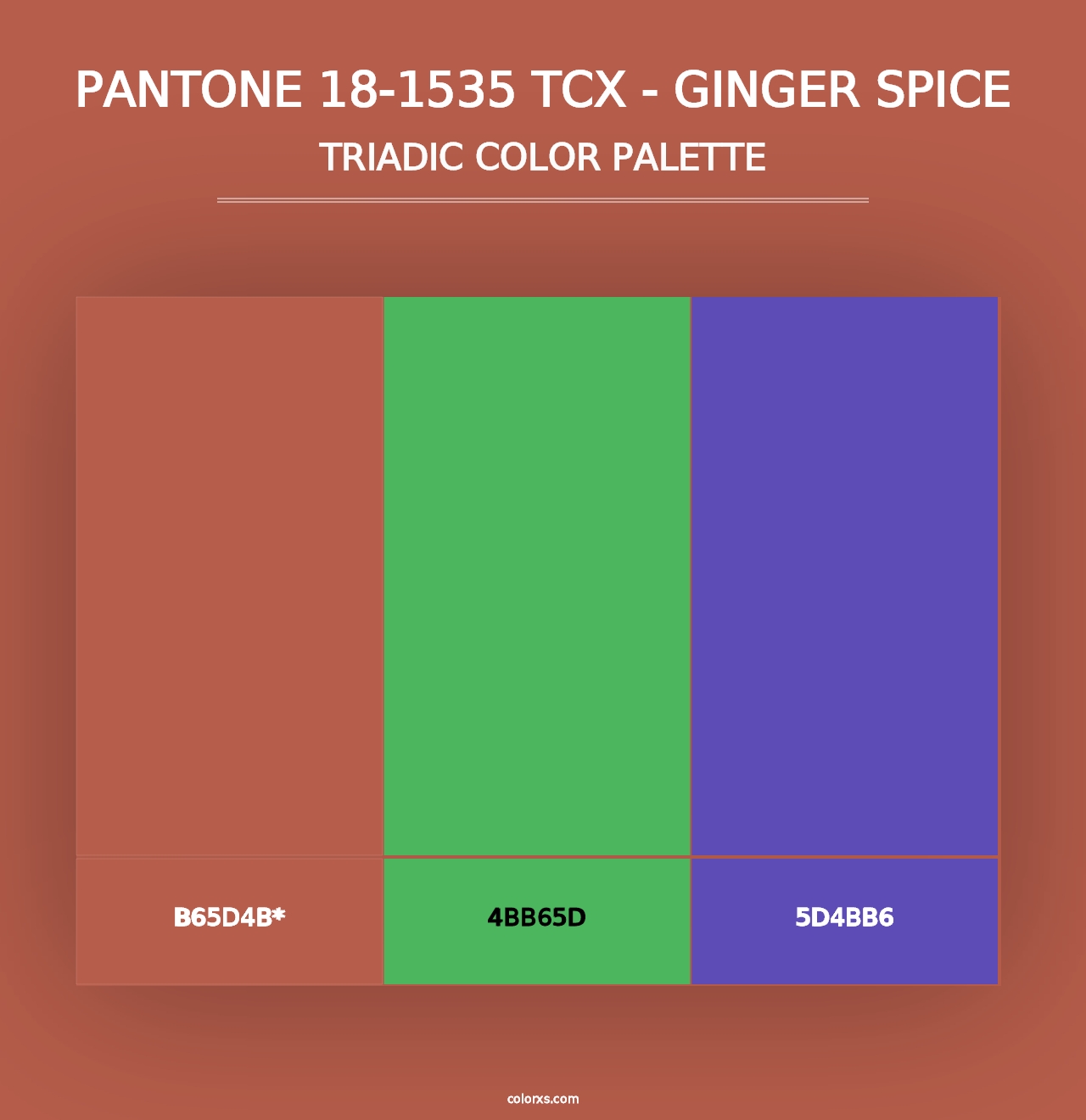 PANTONE 18-1535 TCX - Ginger Spice - Triadic Color Palette