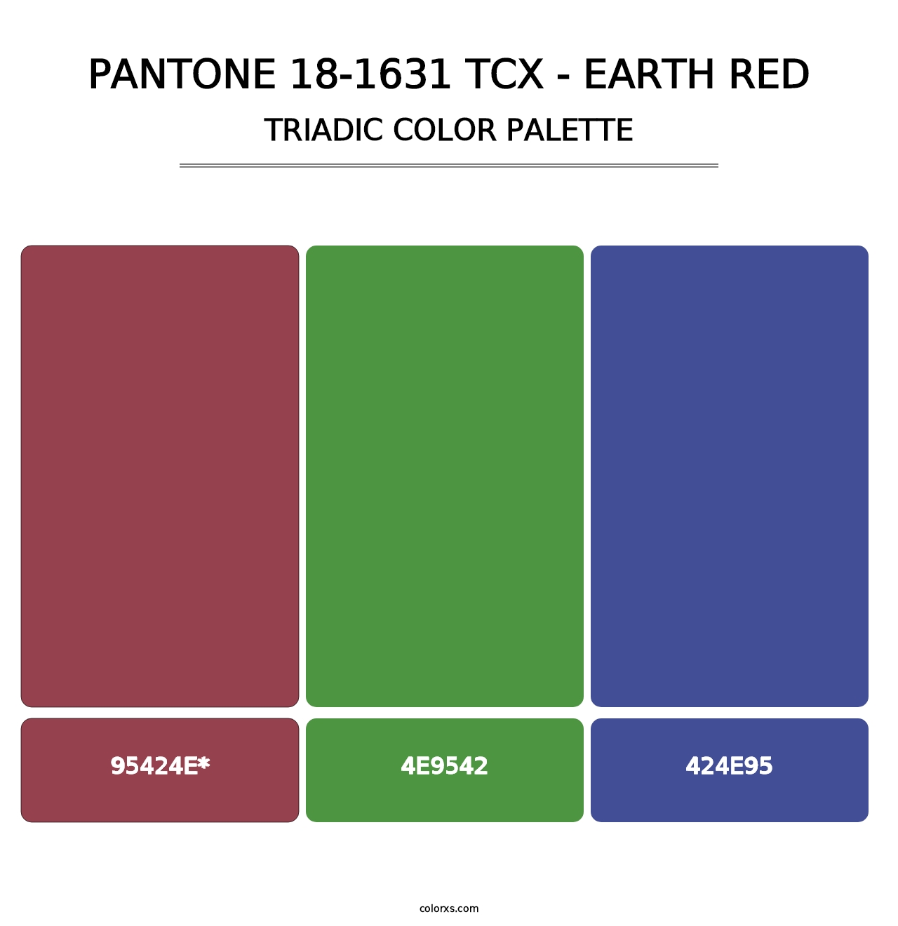 PANTONE 18-1631 TCX - Earth Red - Triadic Color Palette