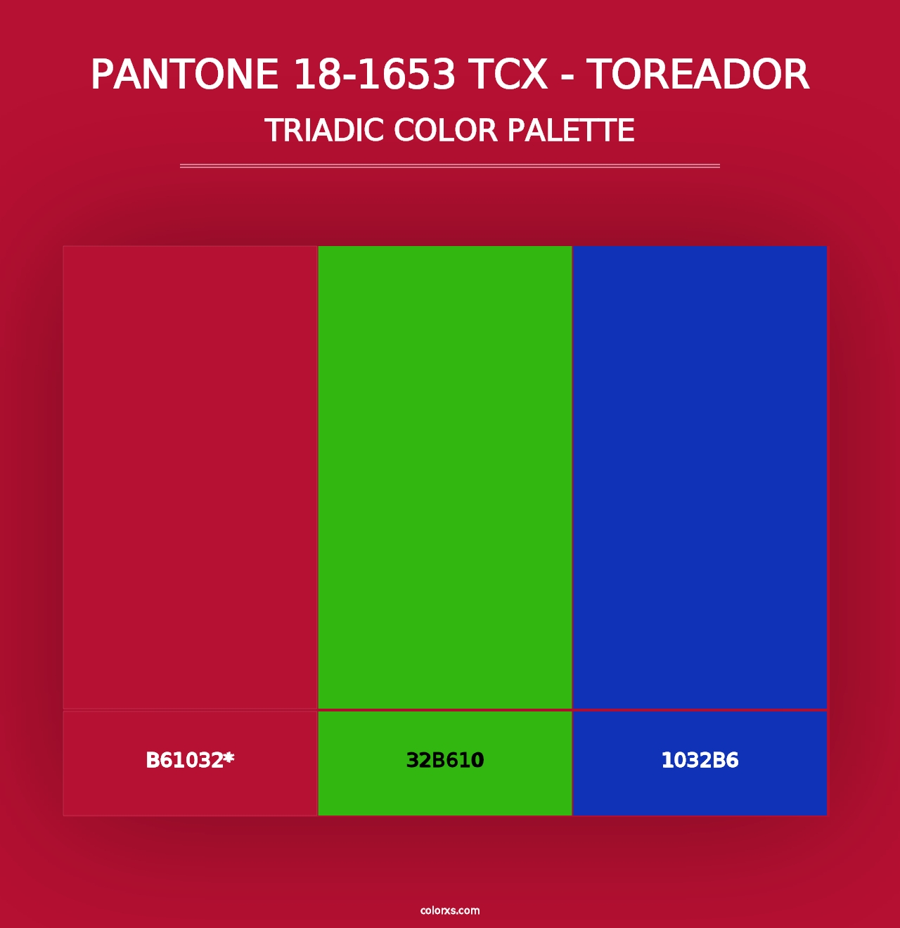 PANTONE 18-1653 TCX - Toreador - Triadic Color Palette