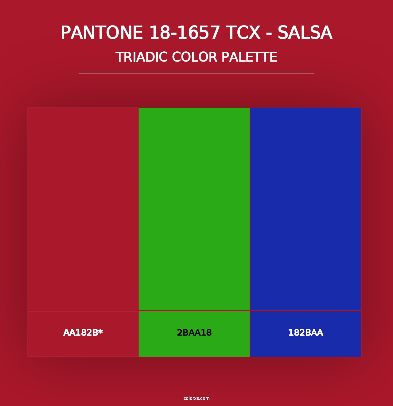 PANTONE 18-1657 TCX - Salsa - Triadic Color Palette