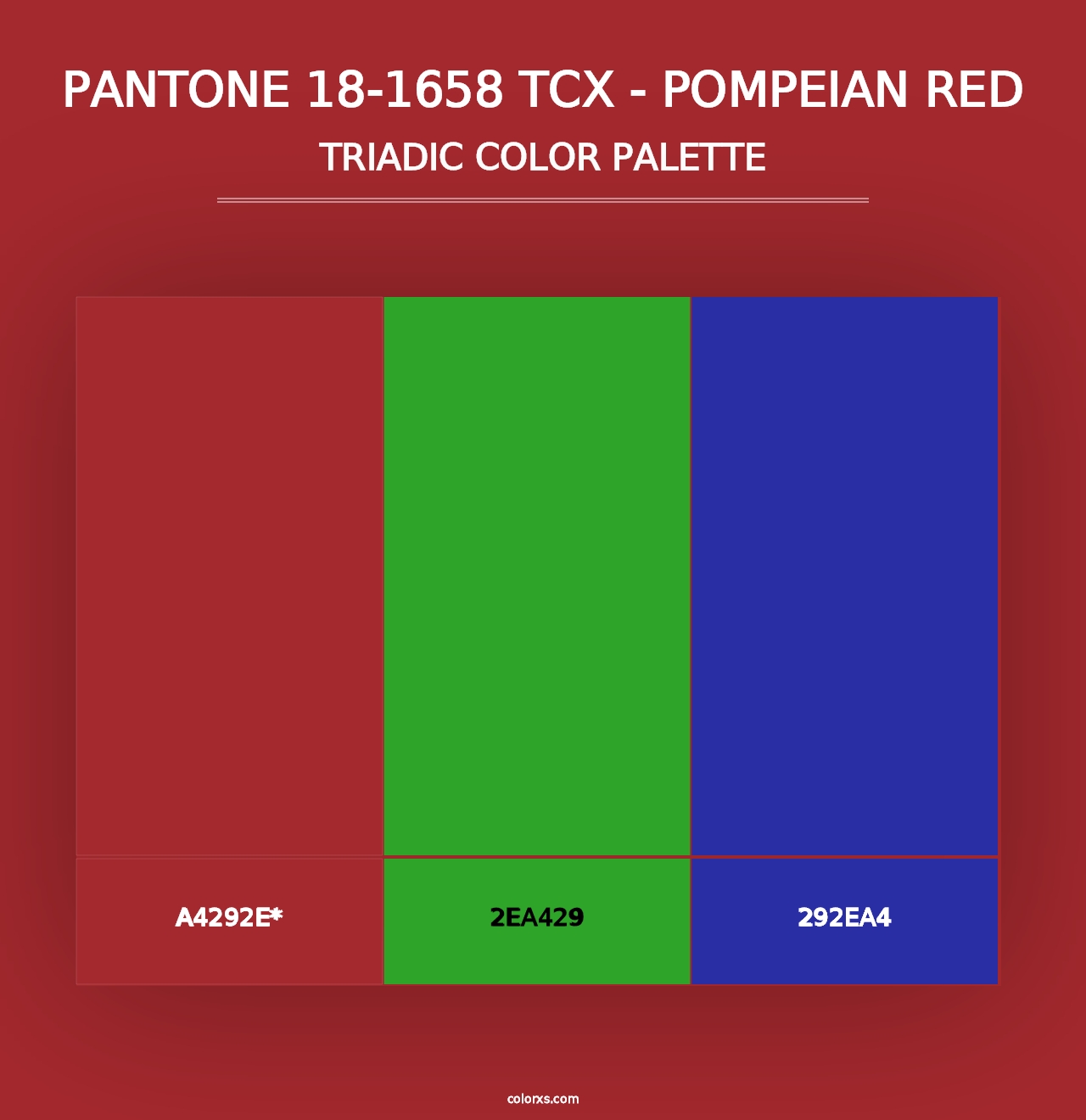 PANTONE 18-1658 TCX - Pompeian Red - Triadic Color Palette