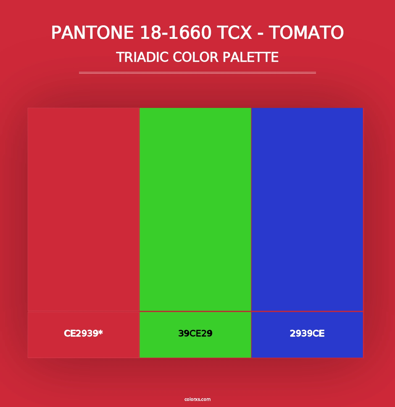 PANTONE 18-1660 TCX - Tomato - Triadic Color Palette