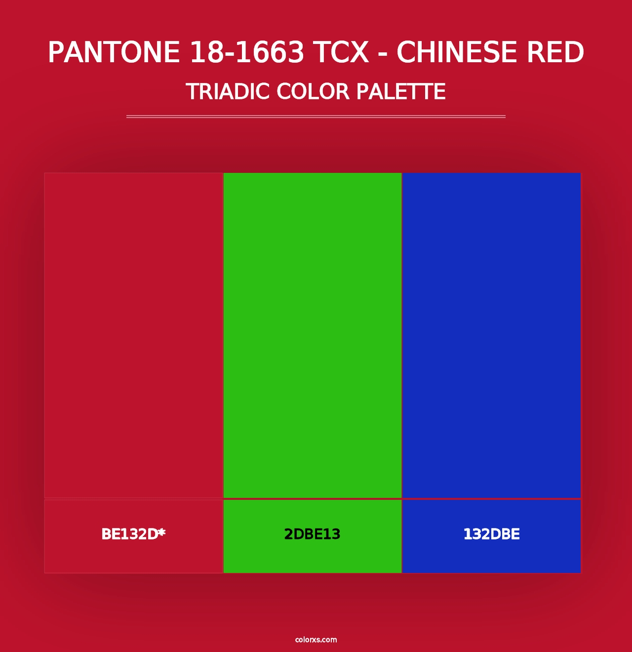 PANTONE 18-1663 TCX - Chinese Red - Triadic Color Palette