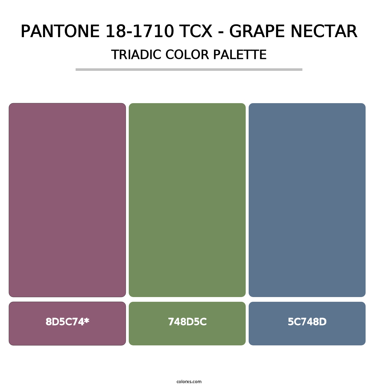 PANTONE 18-1710 TCX - Grape Nectar - Triadic Color Palette