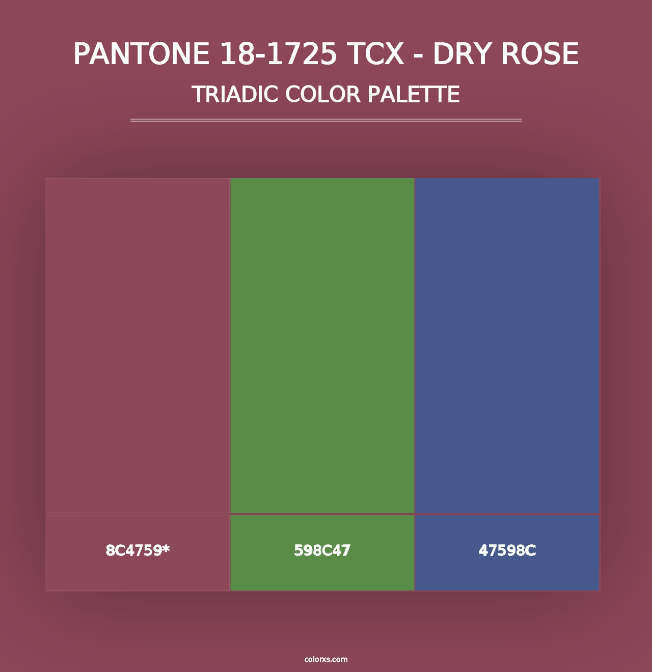 PANTONE 18-1725 TCX - Dry Rose - Triadic Color Palette