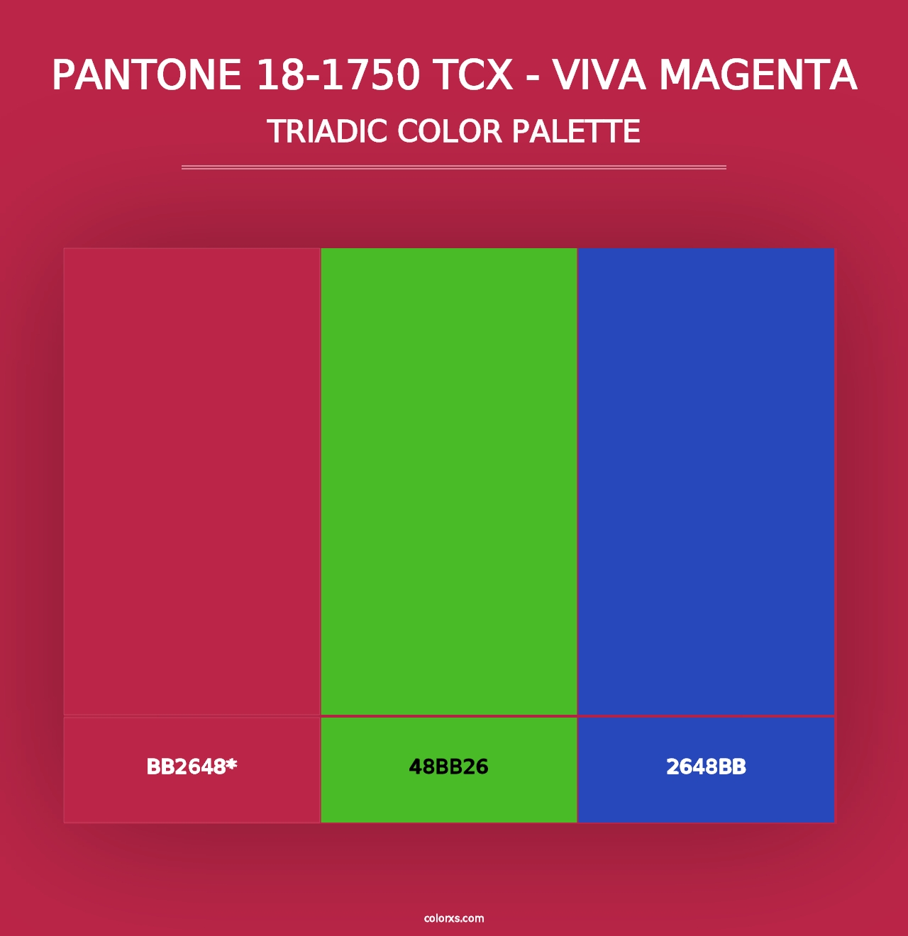 PANTONE 18-1750 TCX - Viva Magenta - Triadic Color Palette