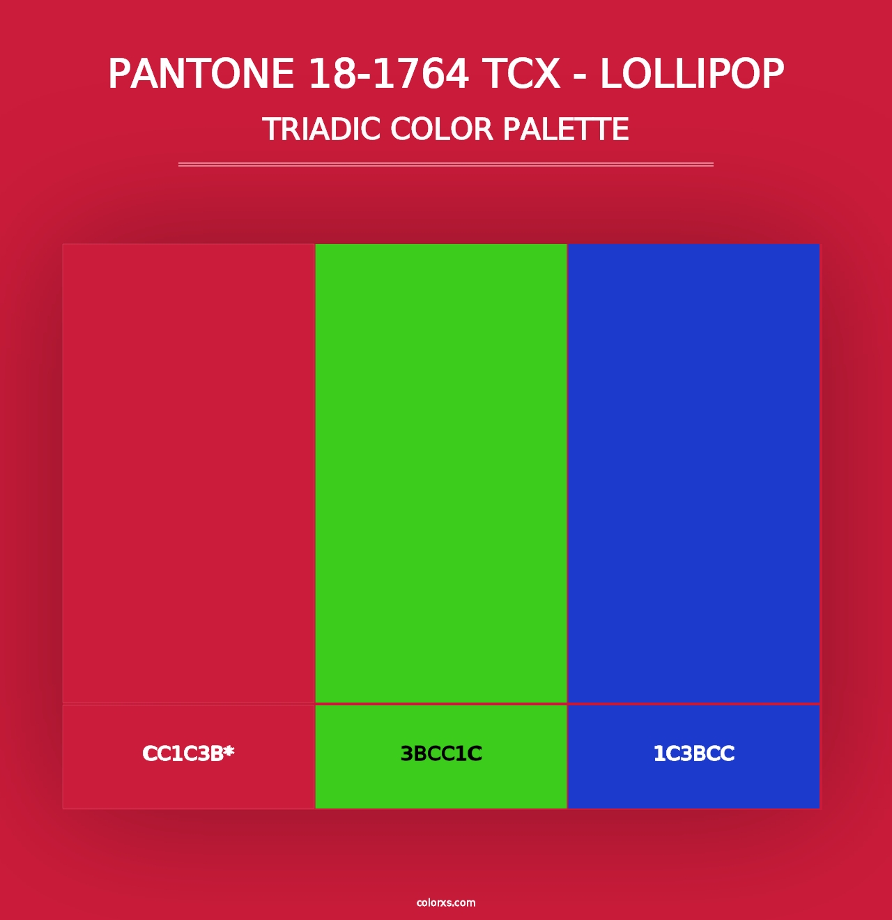 PANTONE 18-1764 TCX - Lollipop - Triadic Color Palette