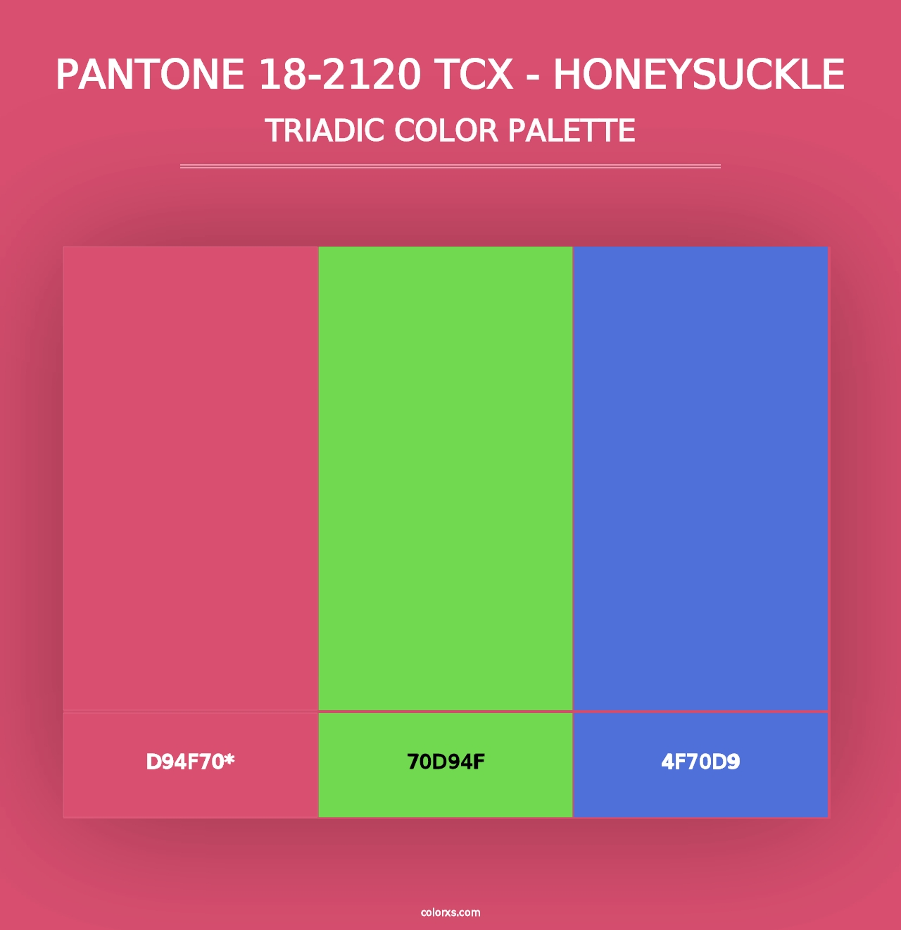 PANTONE 18-2120 TCX - Honeysuckle - Triadic Color Palette