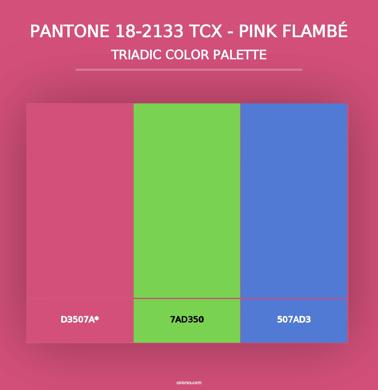 PANTONE 18-2133 TCX - Pink Flambé - Triadic Color Palette