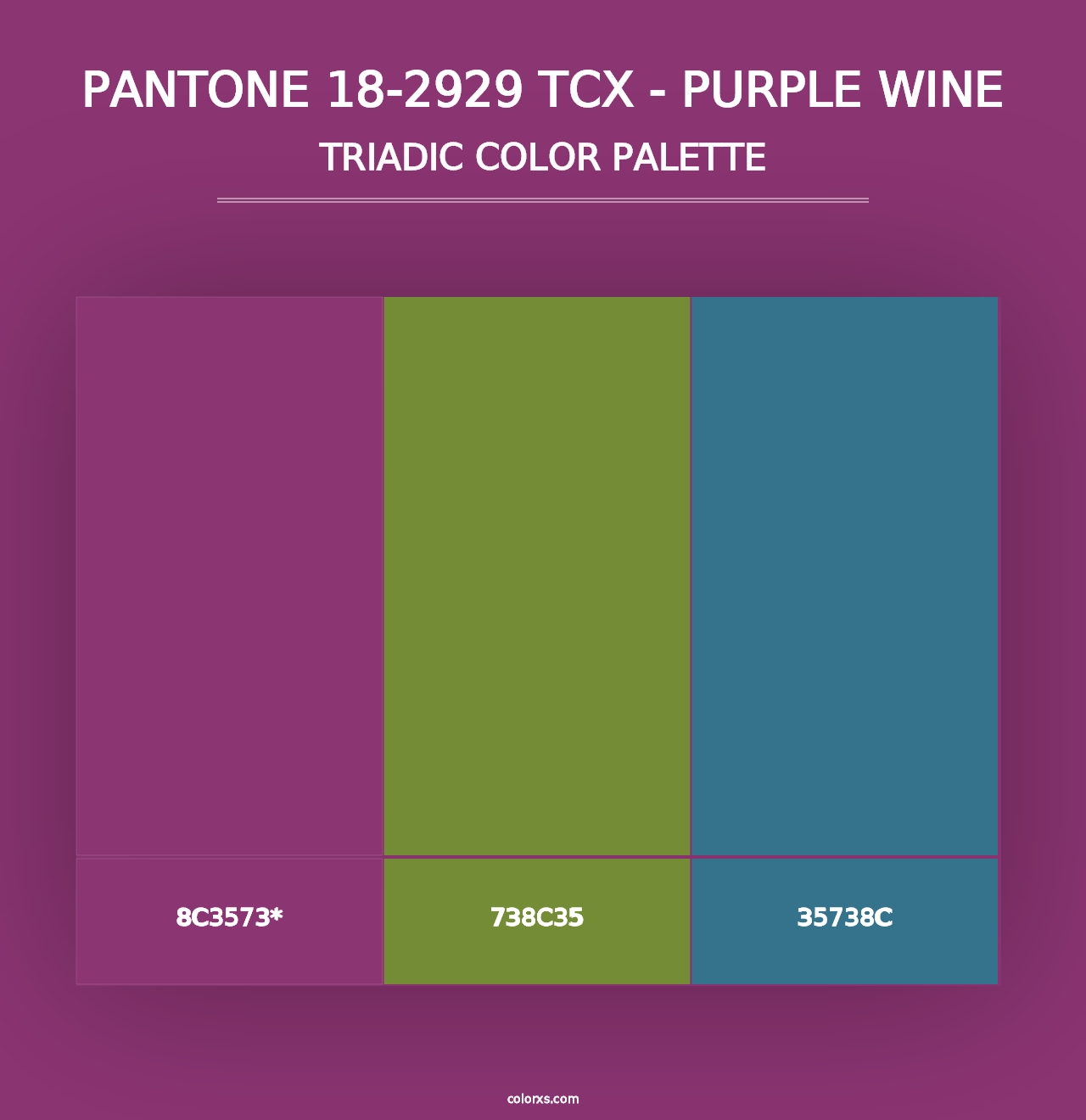 PANTONE 18-2929 TCX - Purple Wine - Triadic Color Palette