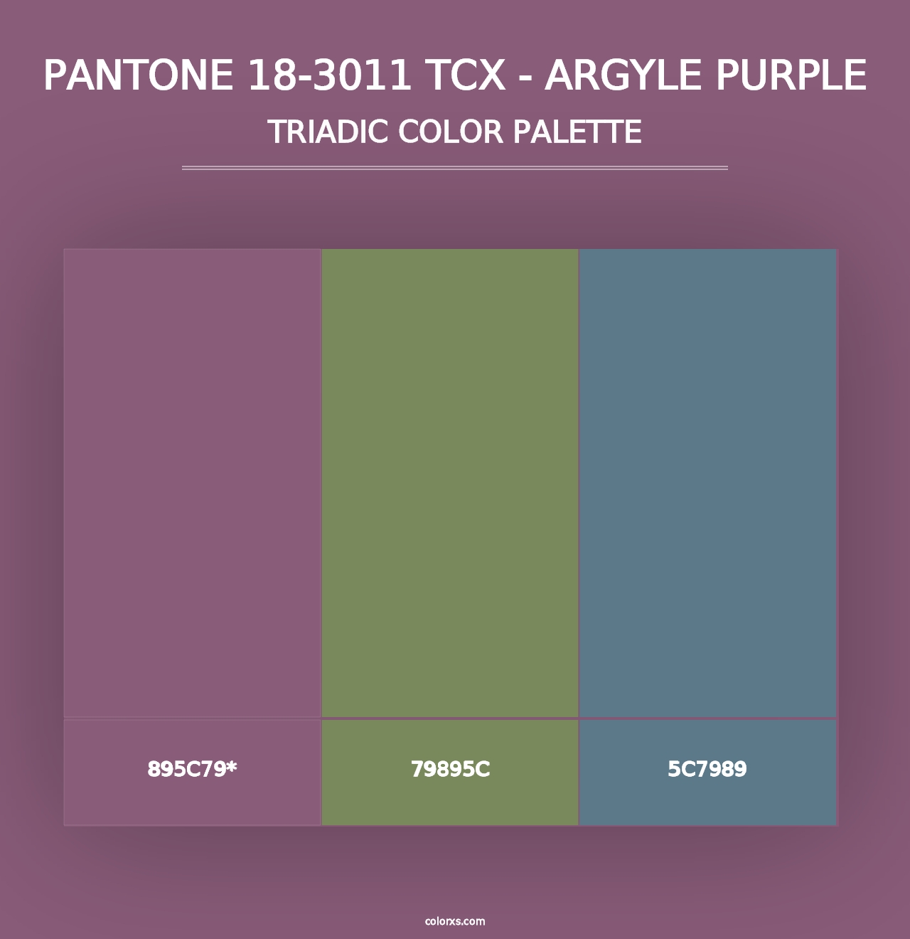 PANTONE 18-3011 TCX - Argyle Purple - Triadic Color Palette