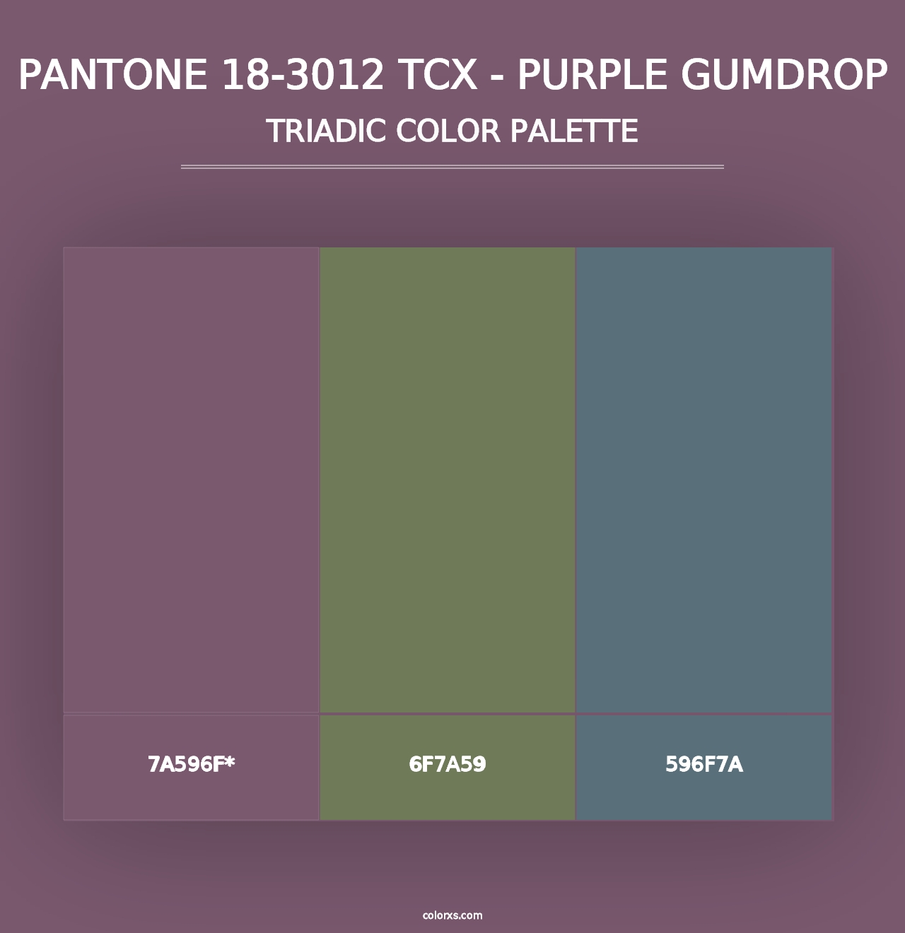 PANTONE 18-3012 TCX - Purple Gumdrop - Triadic Color Palette